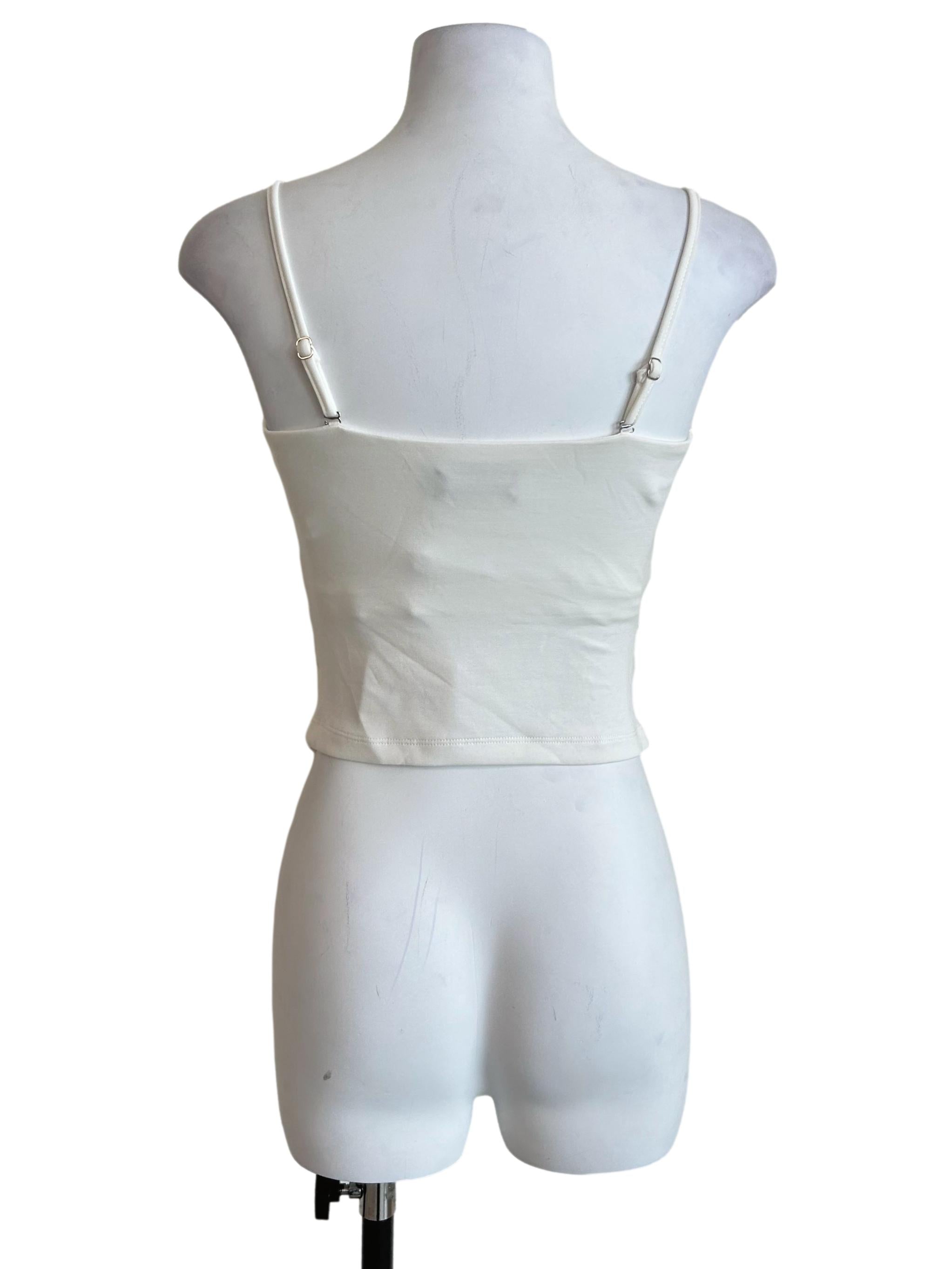 White Side Ruched Cami Top