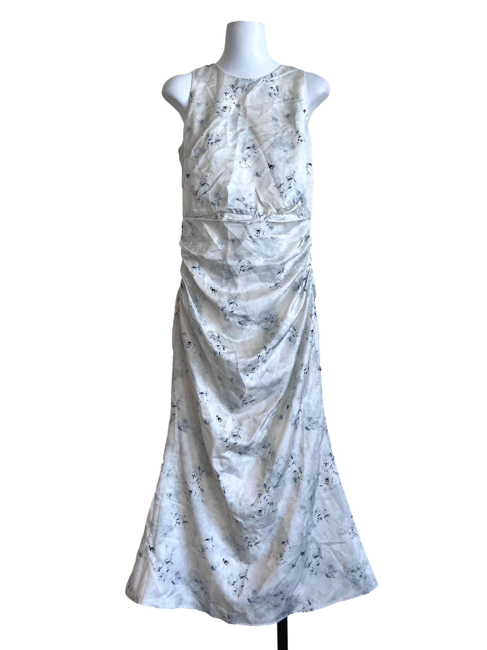 Daisy White Halter Satin Dress