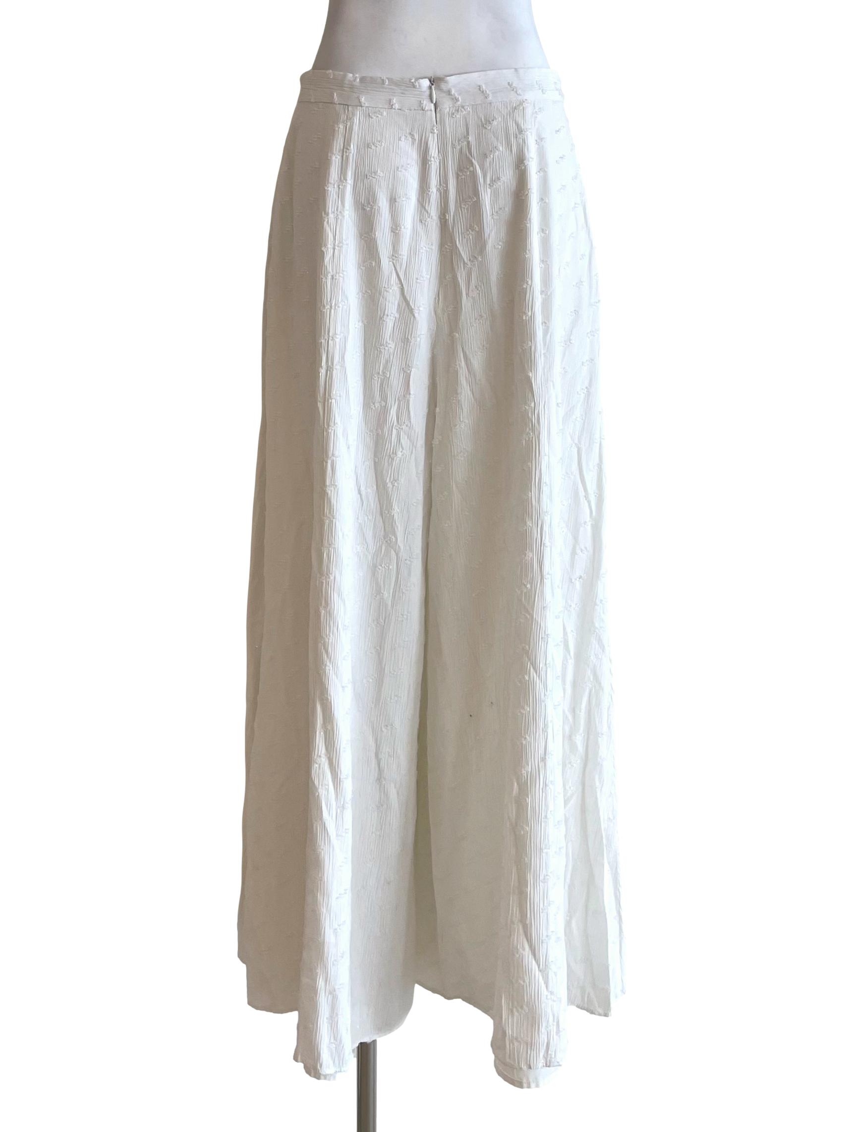 White Shiny Fuzzy Skirt Pants LB