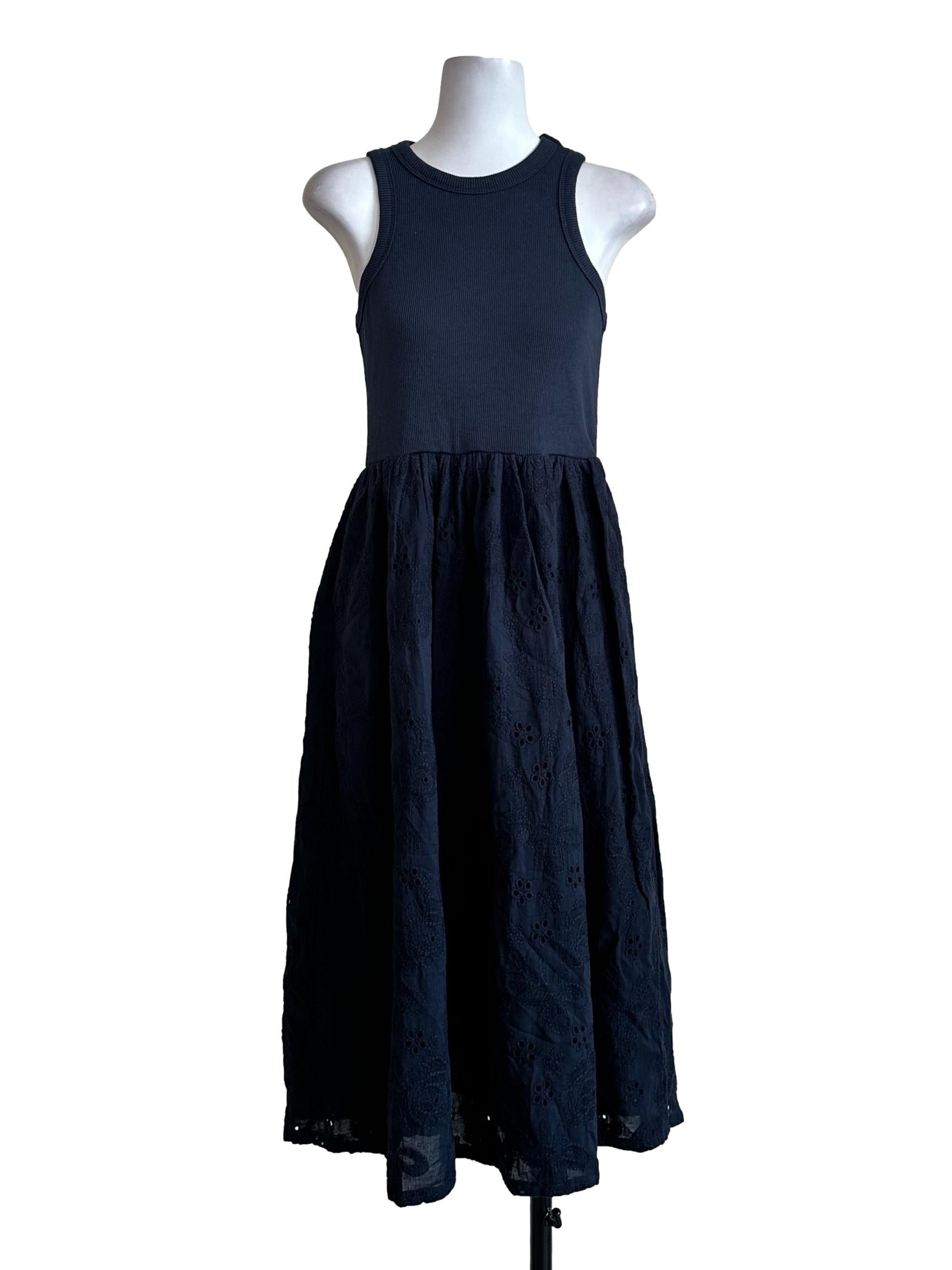 Navy Blue Embroidered Dress LB