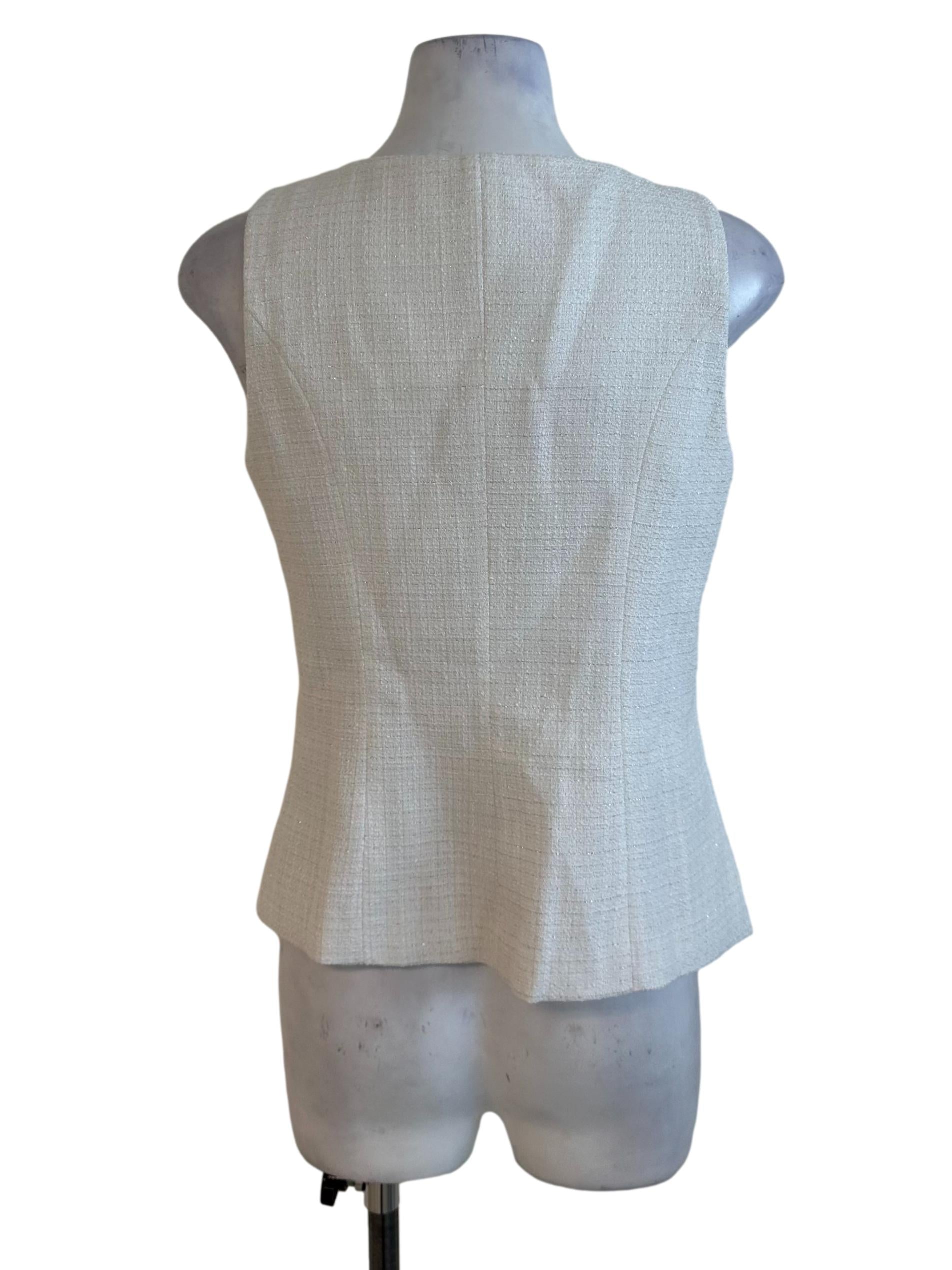 Salt White Textured Square Neck Button Top