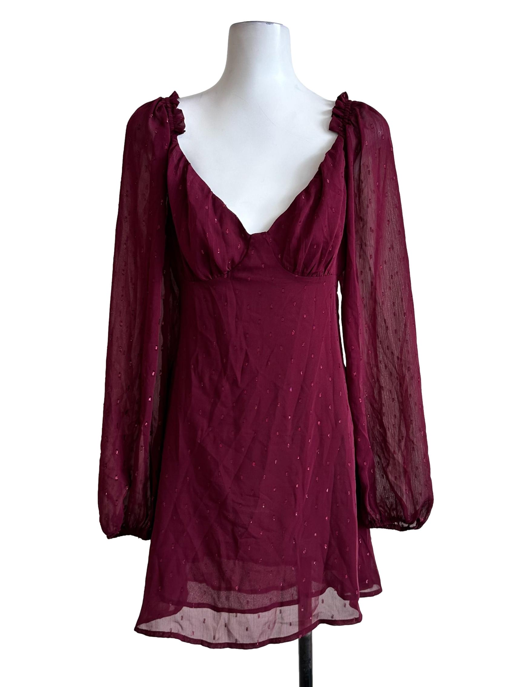 Currant Red Non Padded Mini Dress