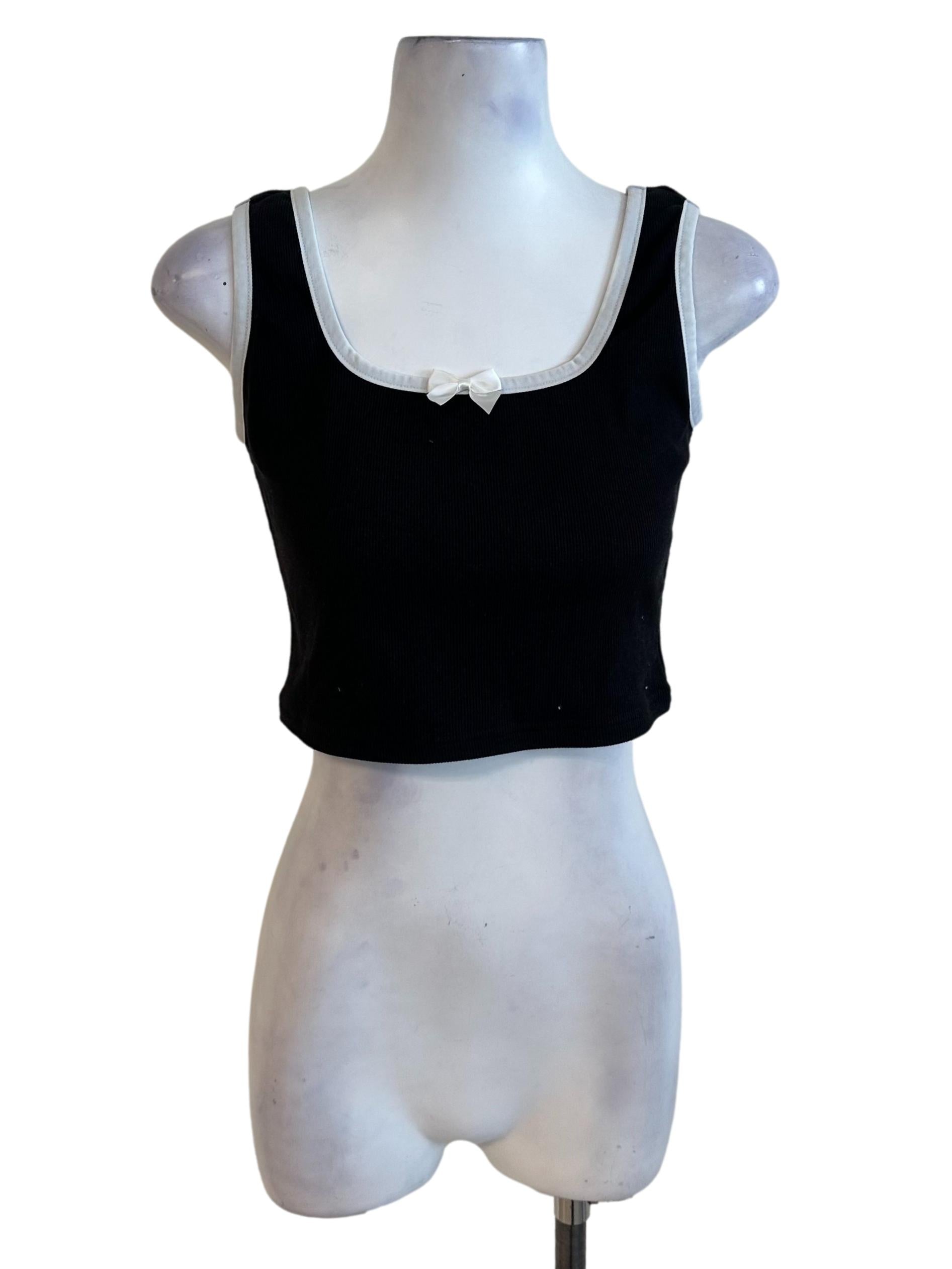 Onyx Black Ribbon Knit Top