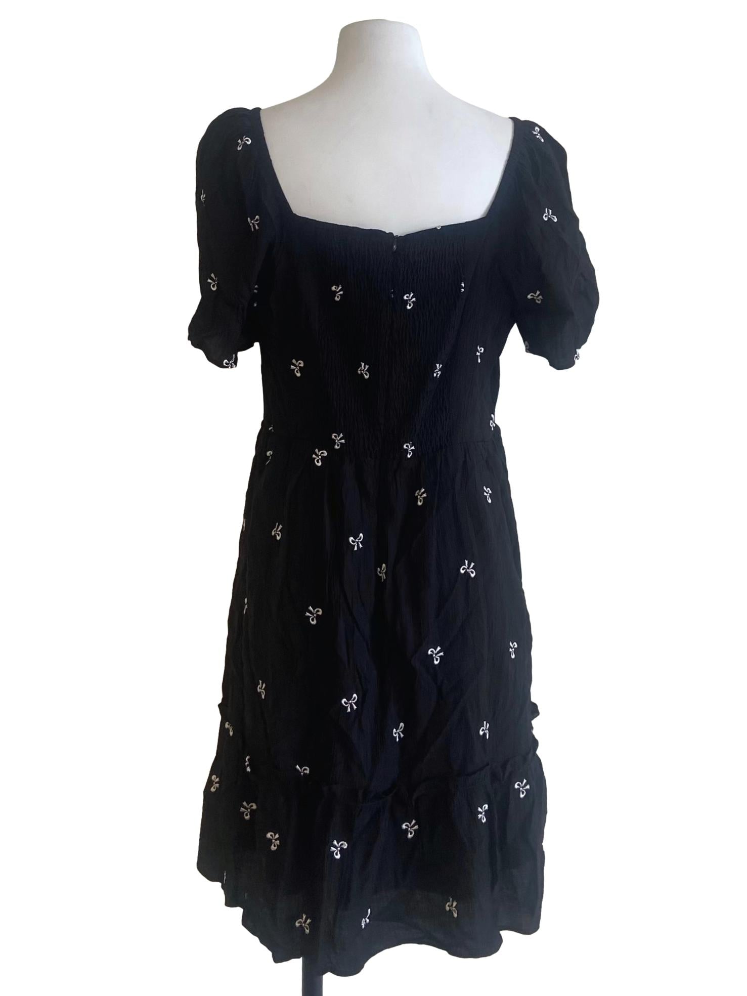 Black & White Ribbon A-Line Dress