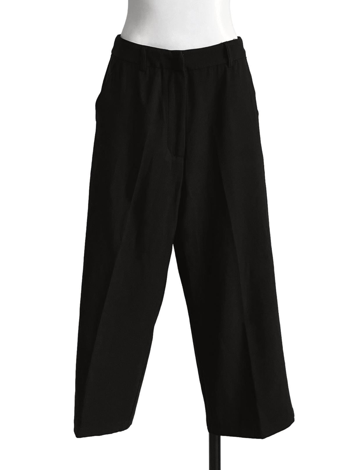 Ink Black Casual Culottes Pants LB