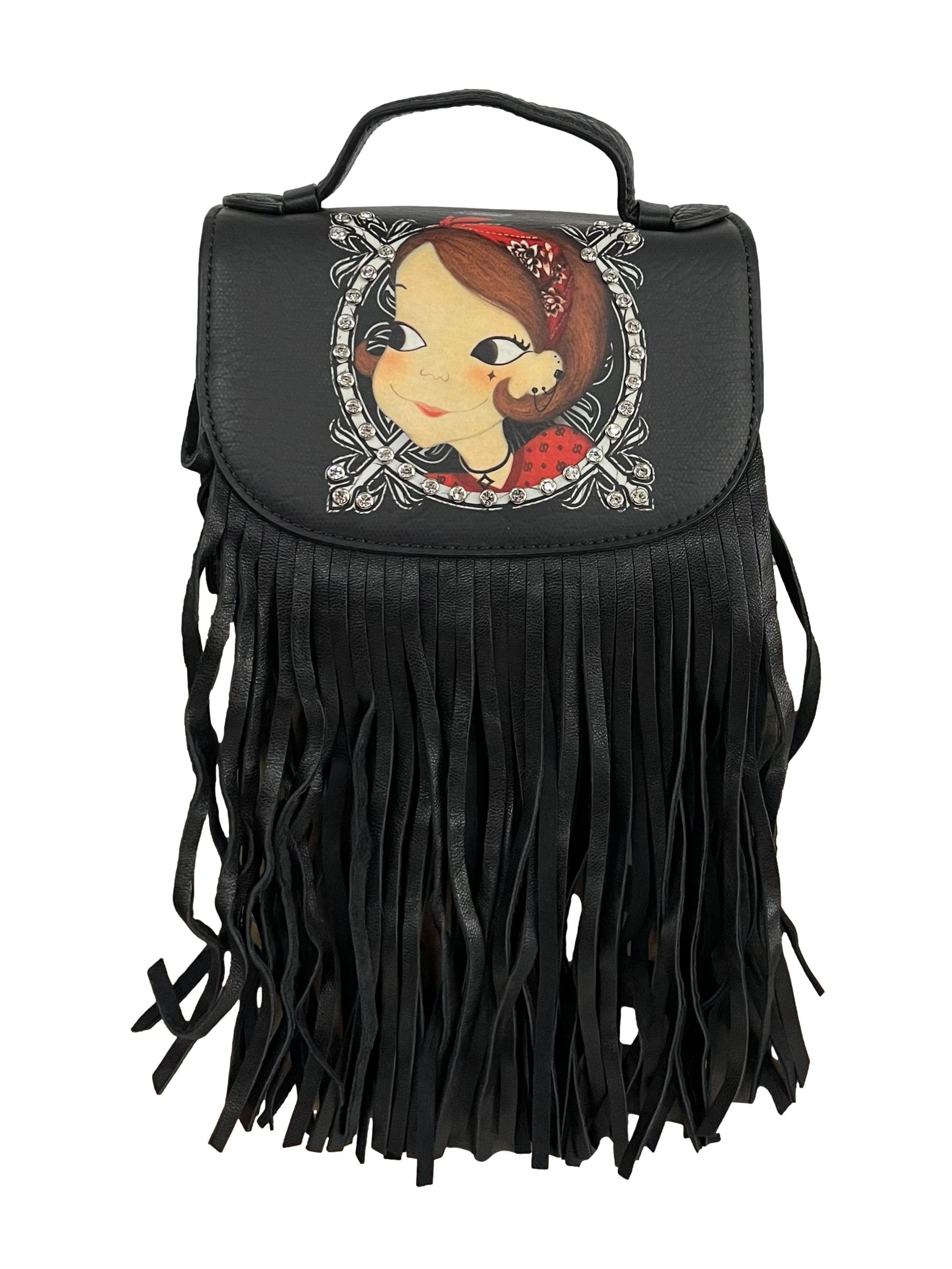Black Leather Sling Bag CSN