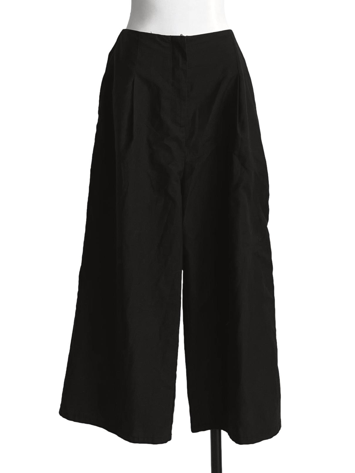 Jade Black Cotton Culottes Pants LB