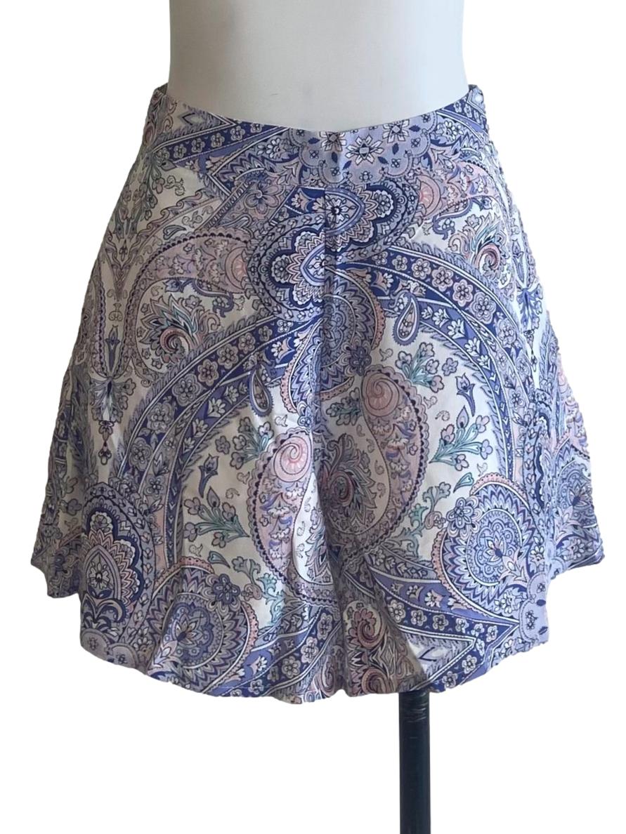 White & Purple Floral Shorts