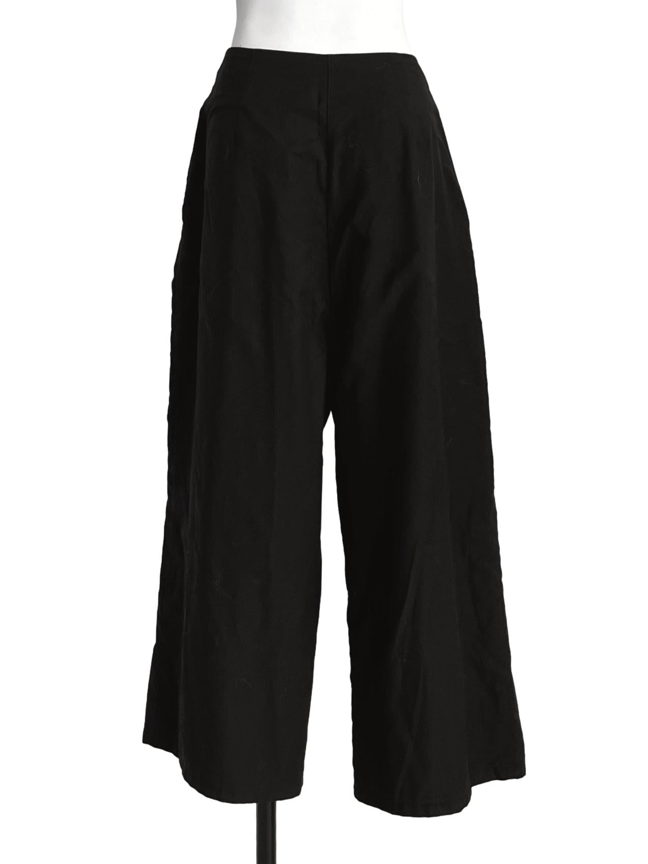 Jade Black Cotton Culottes Pants LB