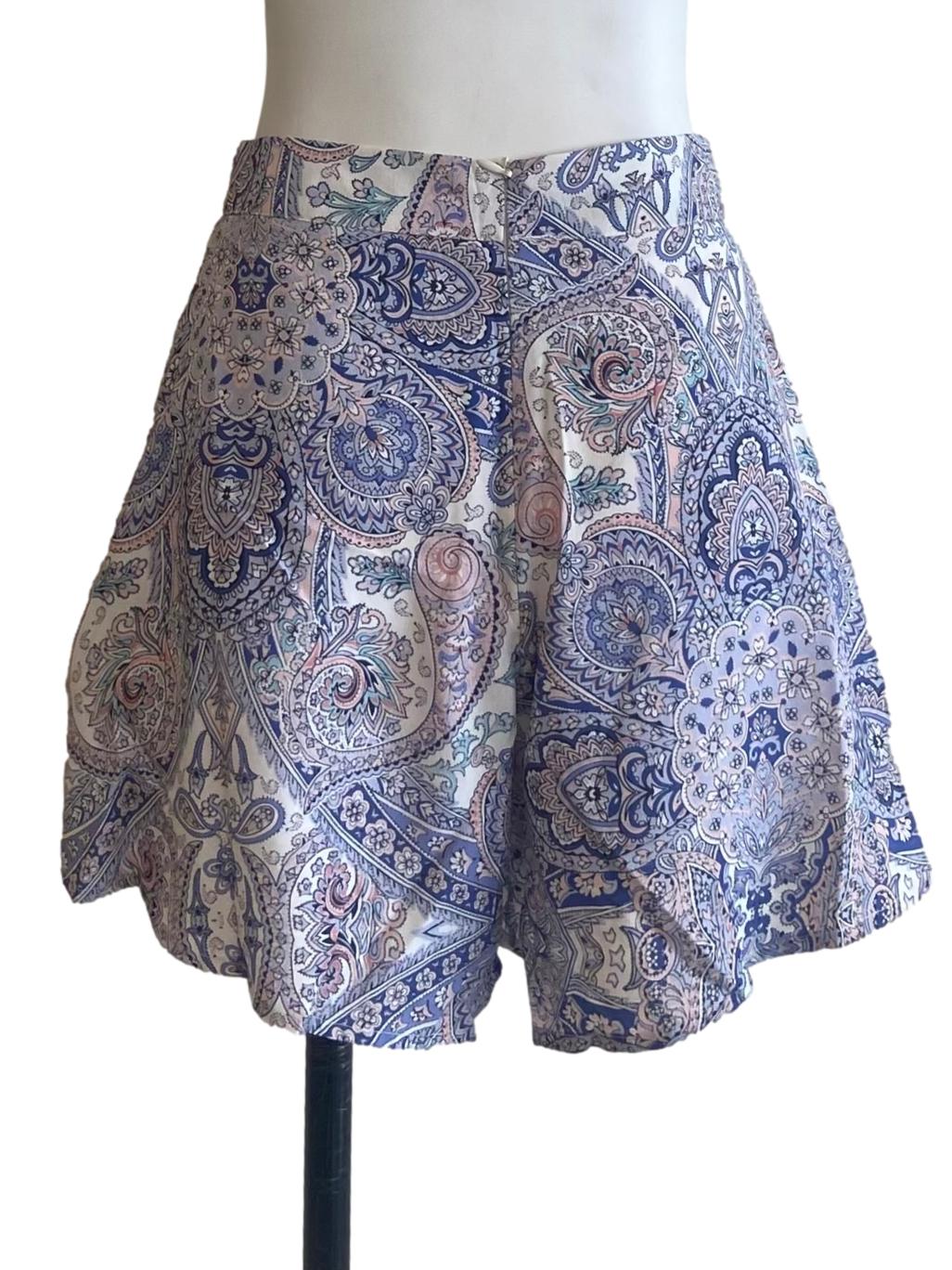 White & Purple Floral Shorts