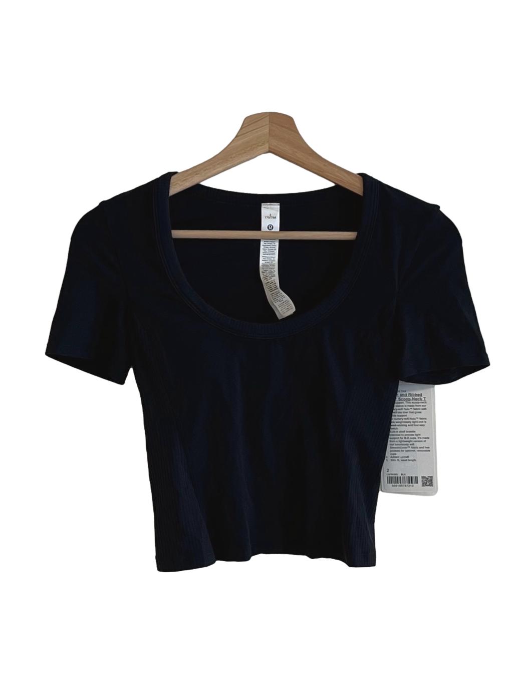 Black Scoop Neckline T-Shirt