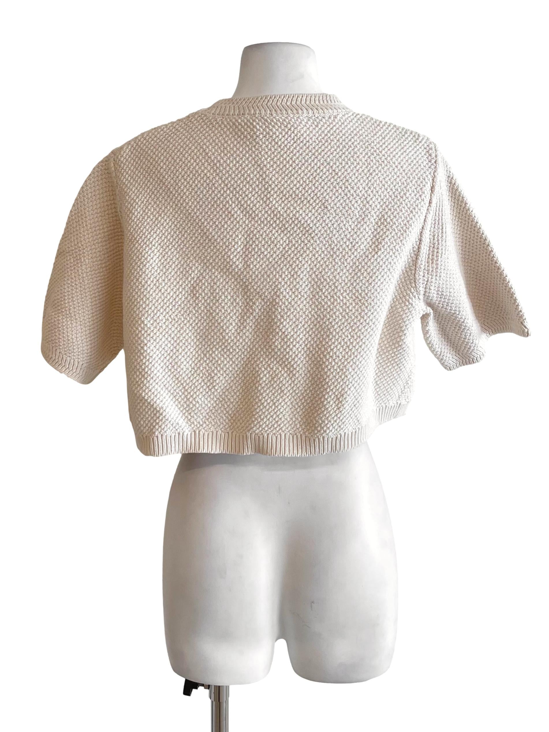 Ivory Knit Chanel Top LB