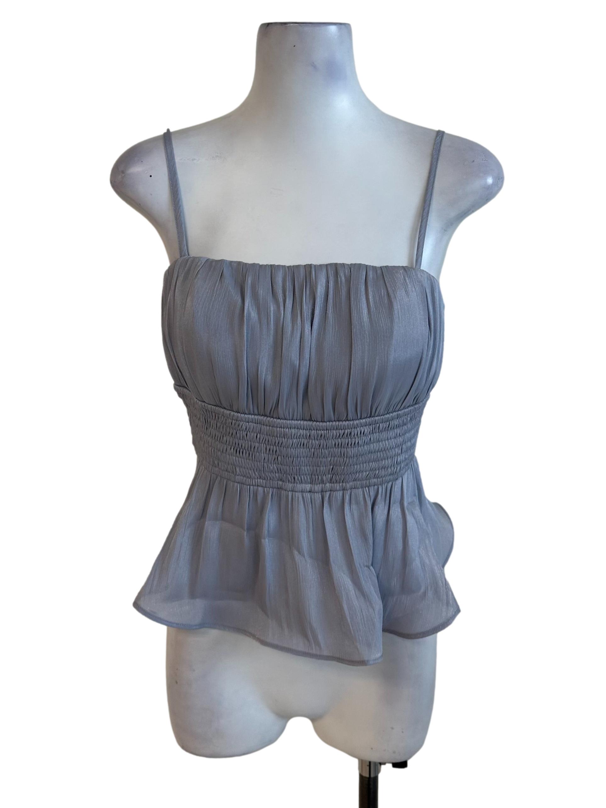 Violet Blue Ruched Peplum Top