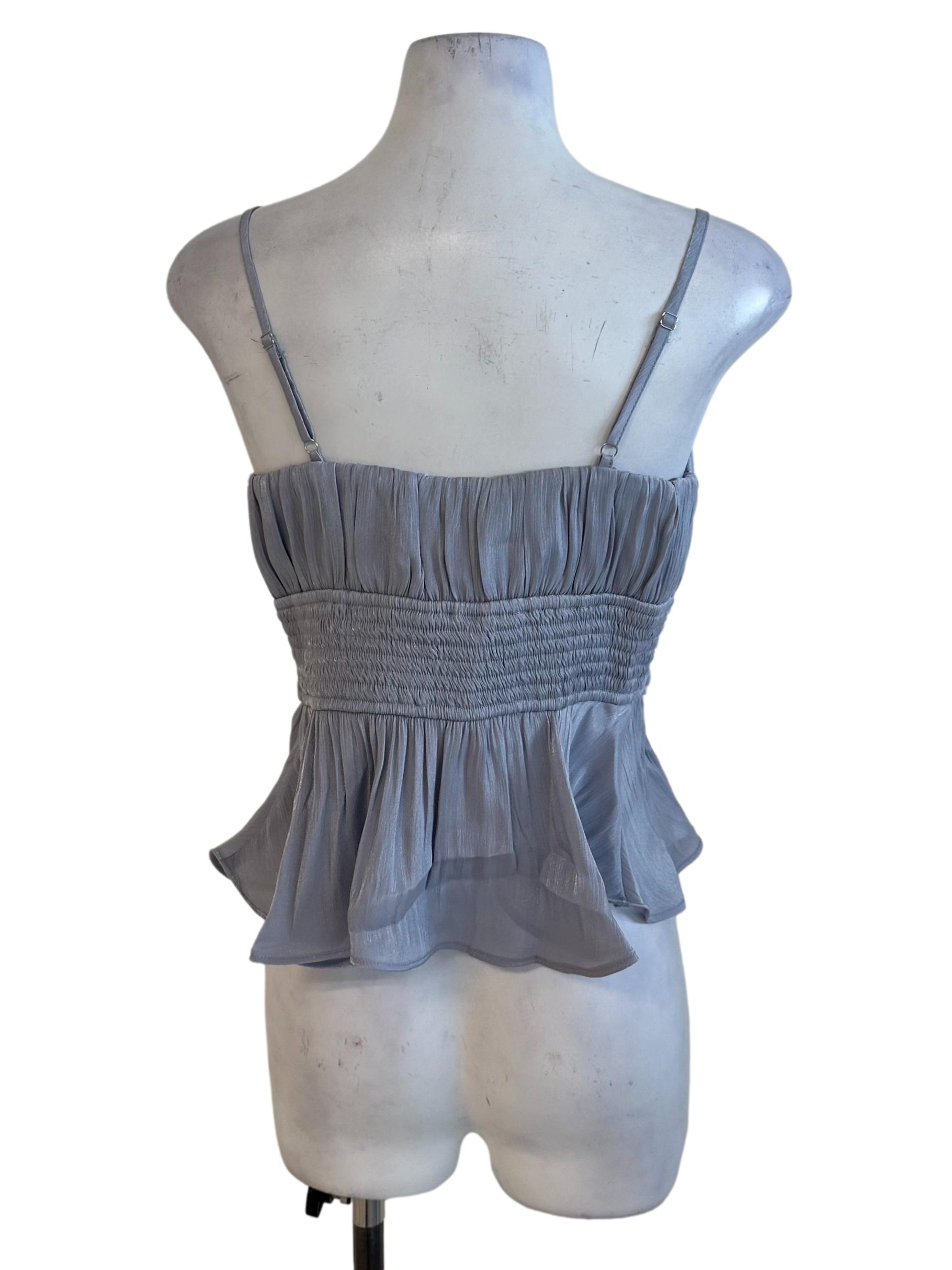 Violet Blue Ruched Peplum Top