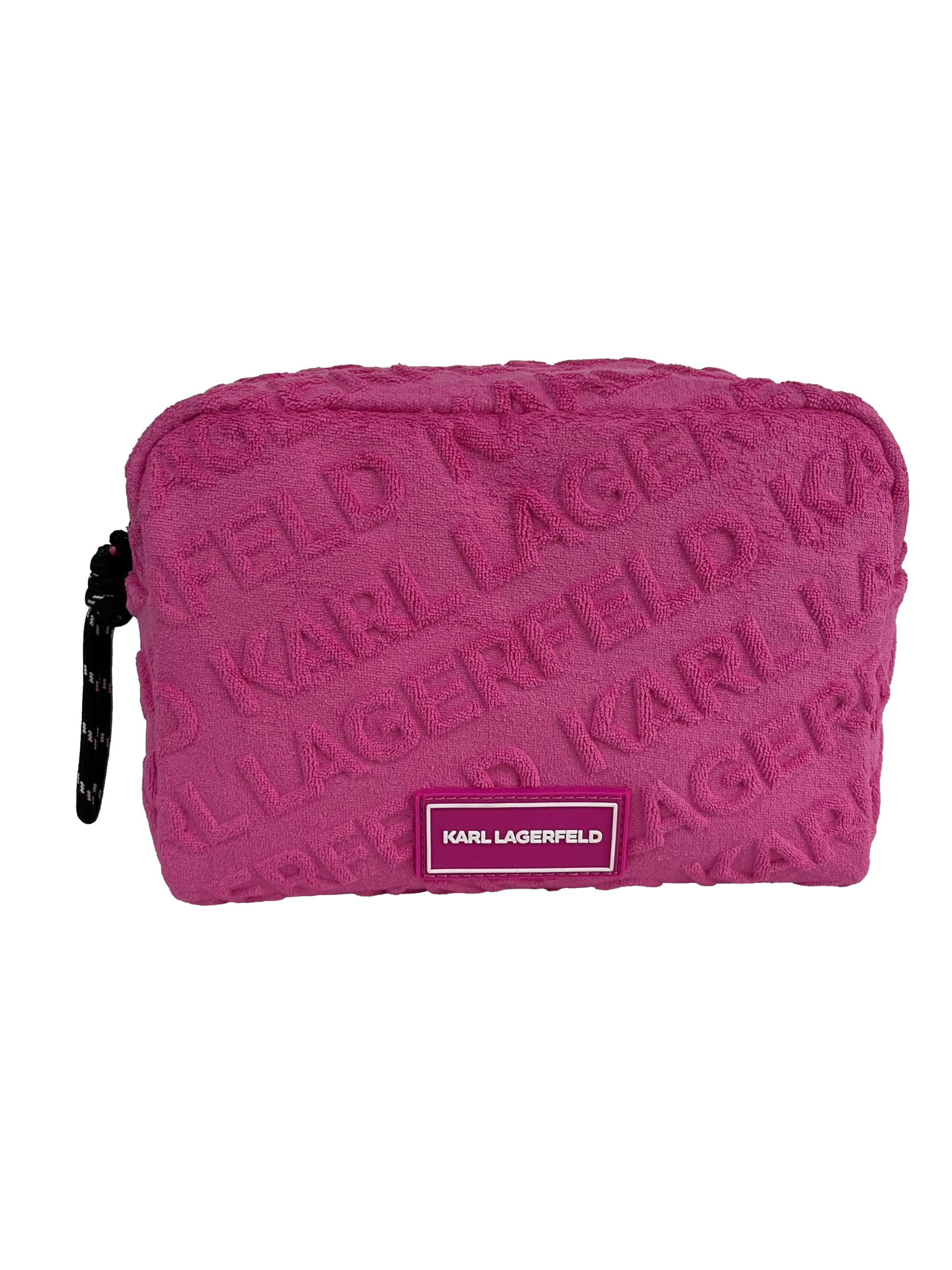Pink Cotton Logo Embossed Makeup Pouch CSN