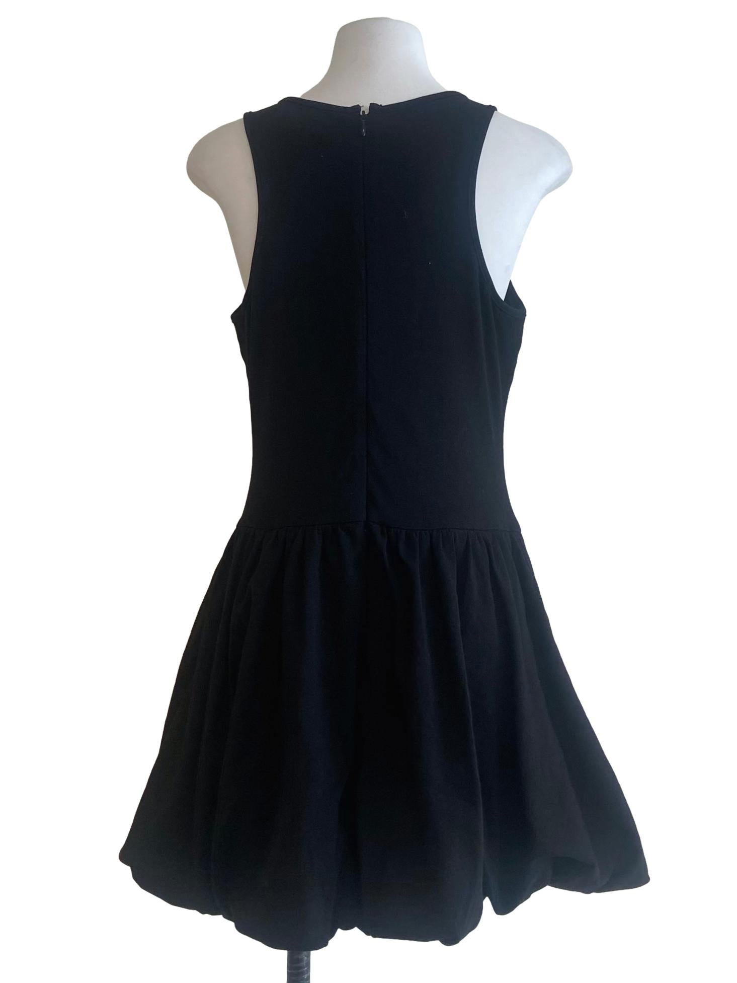 Black Jewel Neck A-Line Dress