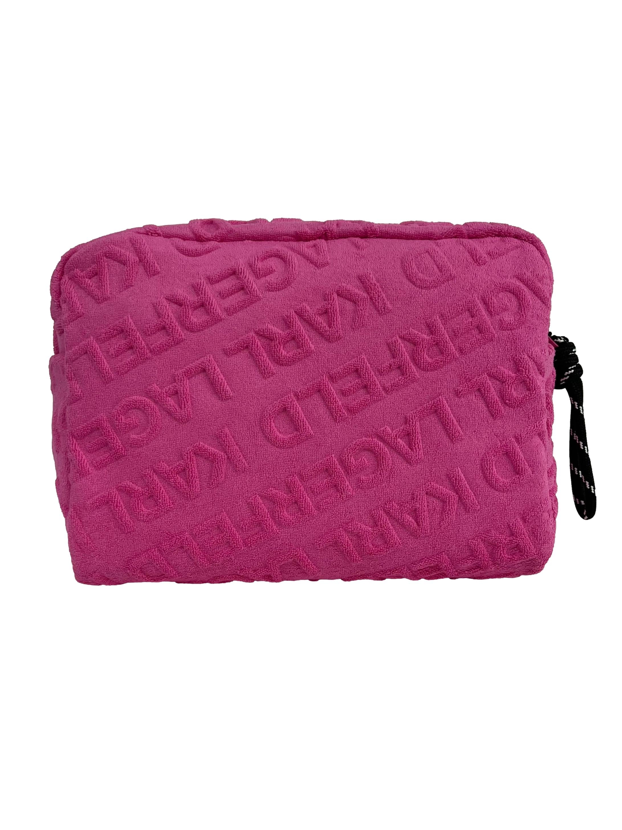 Pink Cotton Logo Embossed Makeup Pouch CSN