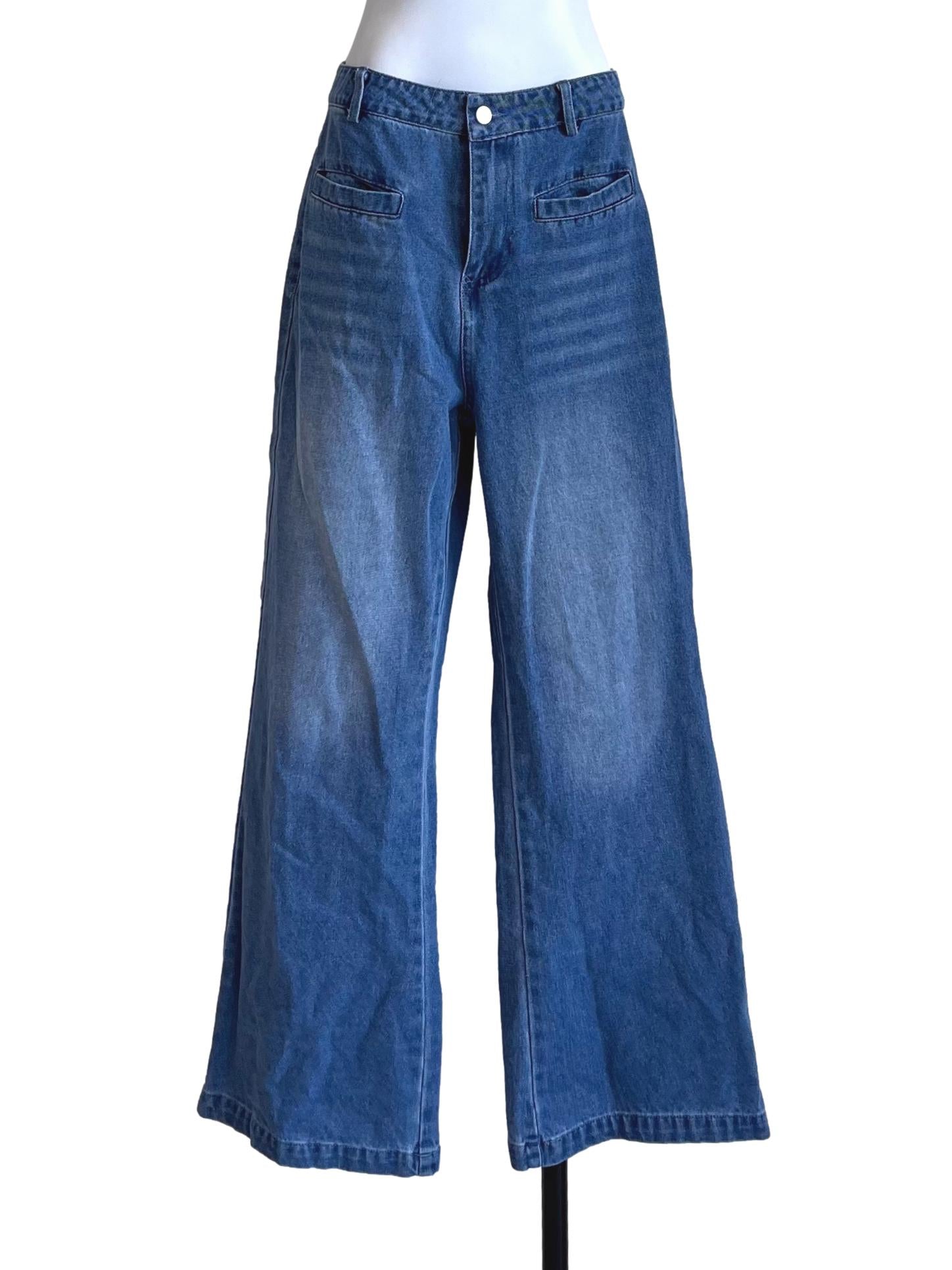 Azure Blue Wide Leg Jeans TEM