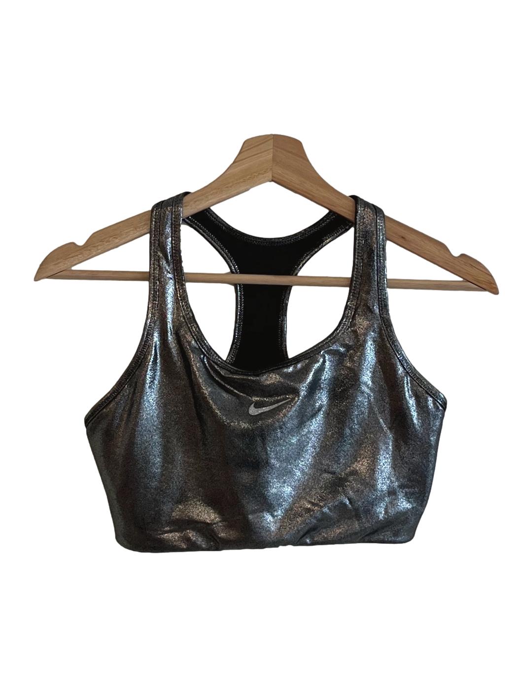 Silver Metallic Sports Bra