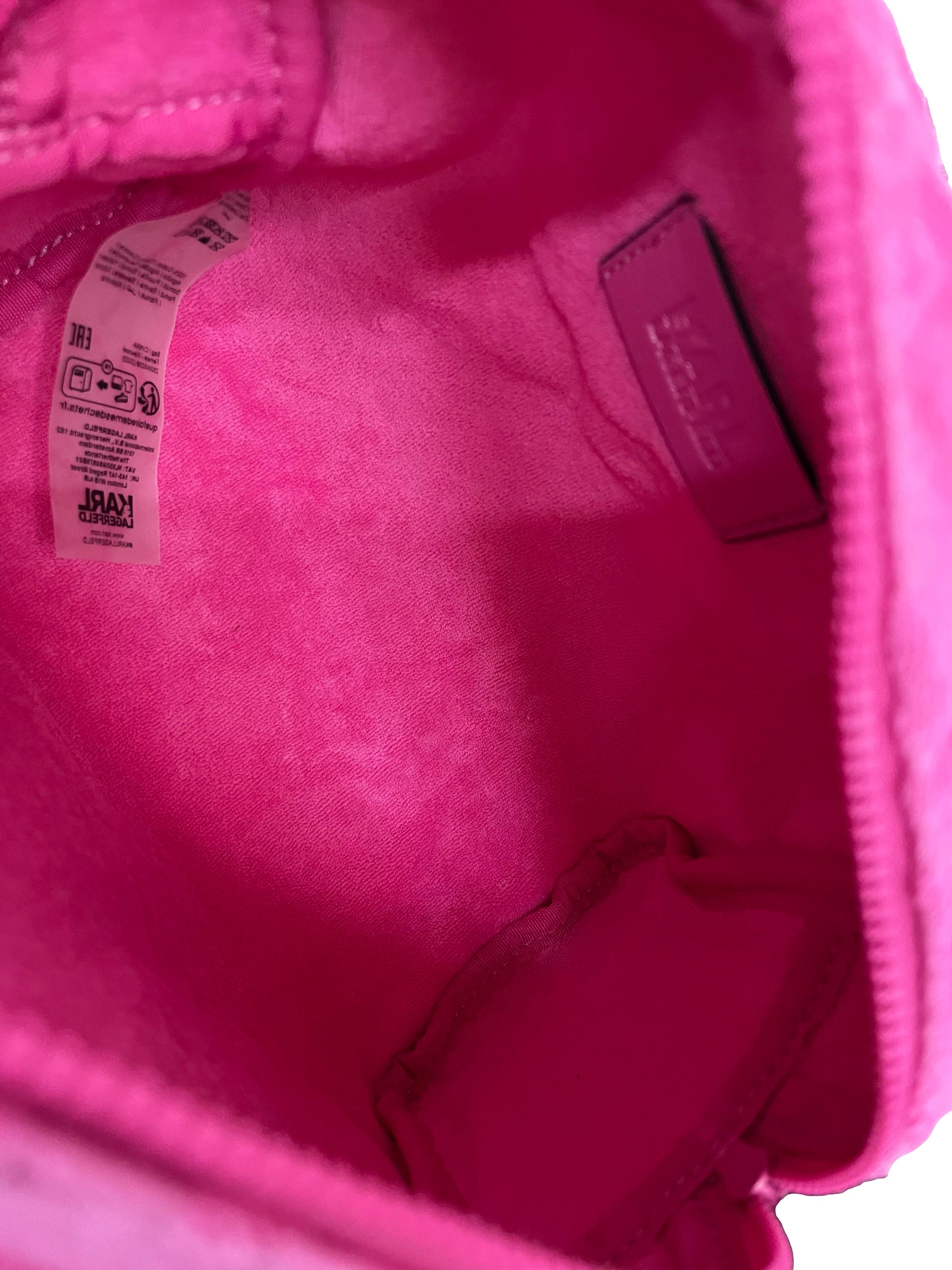 Pink Cotton Logo Embossed Makeup Pouch CSN
