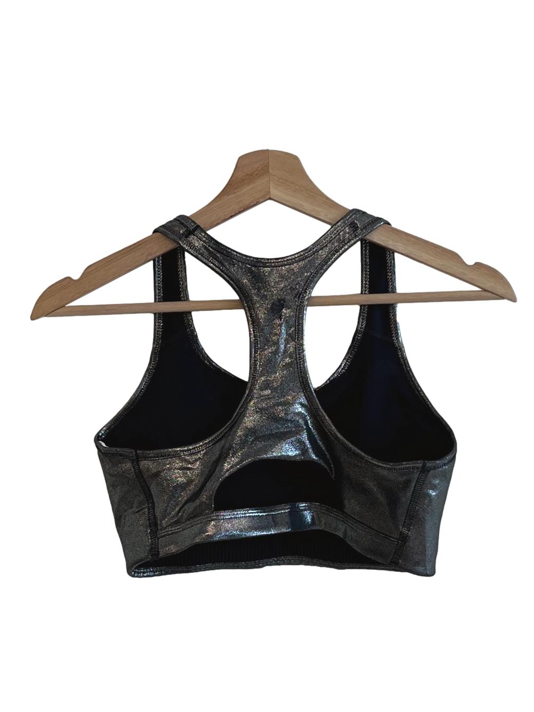 Silver Metallic Sports Bra