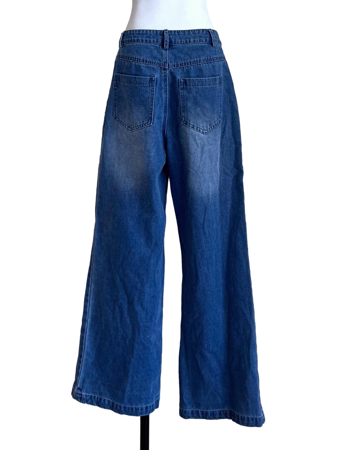 Azure Blue Wide Leg Jeans TEM