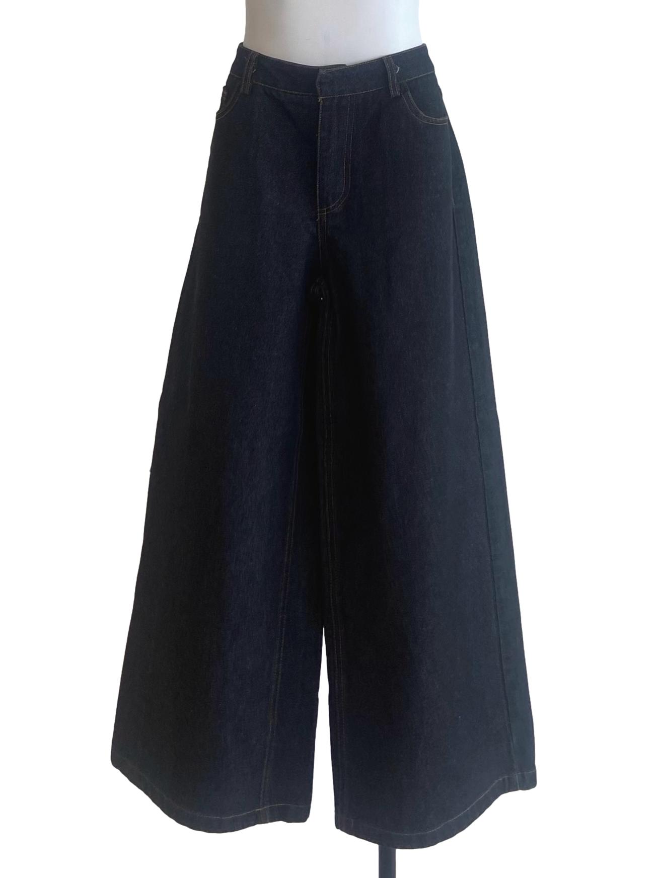 Black Herringbone Baggy Jeans