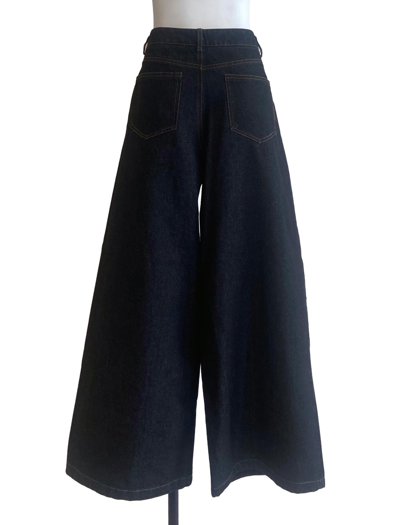 Black Herringbone Baggy Jeans