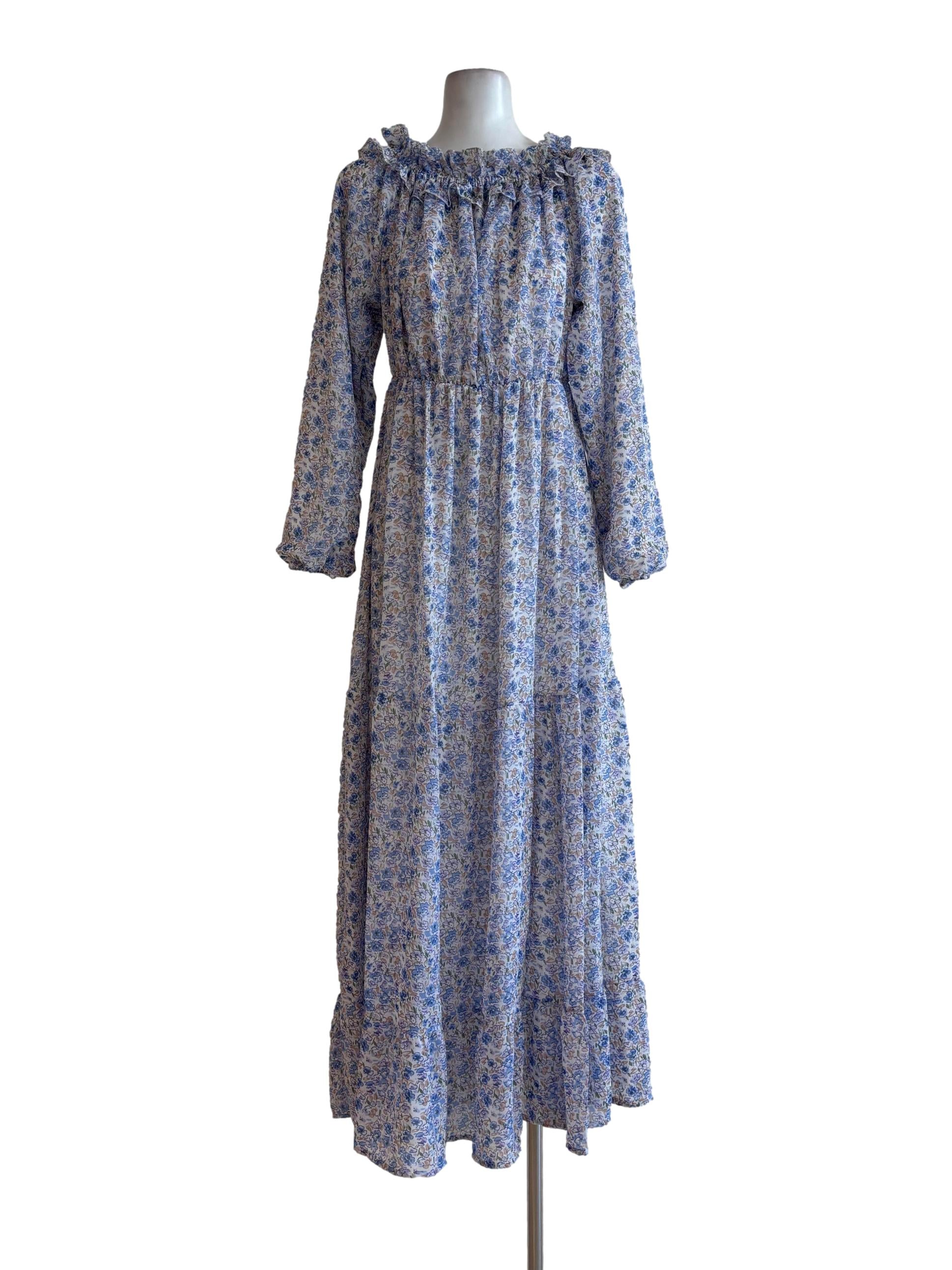 Pastel Blue Floral Day Dress