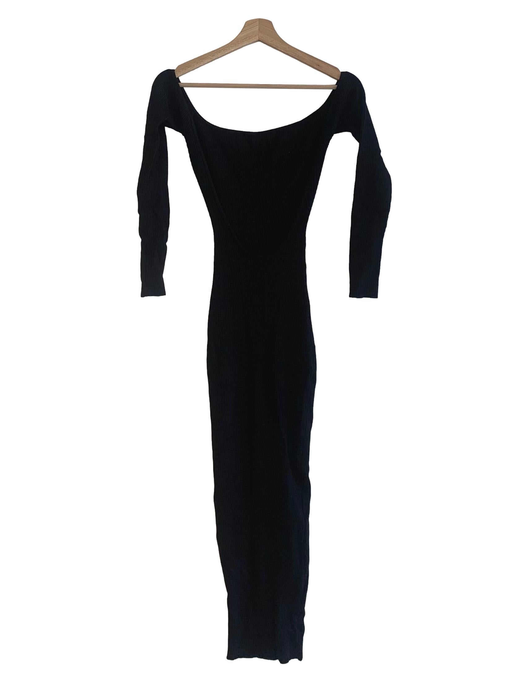 Black Knit Bodycon Dress