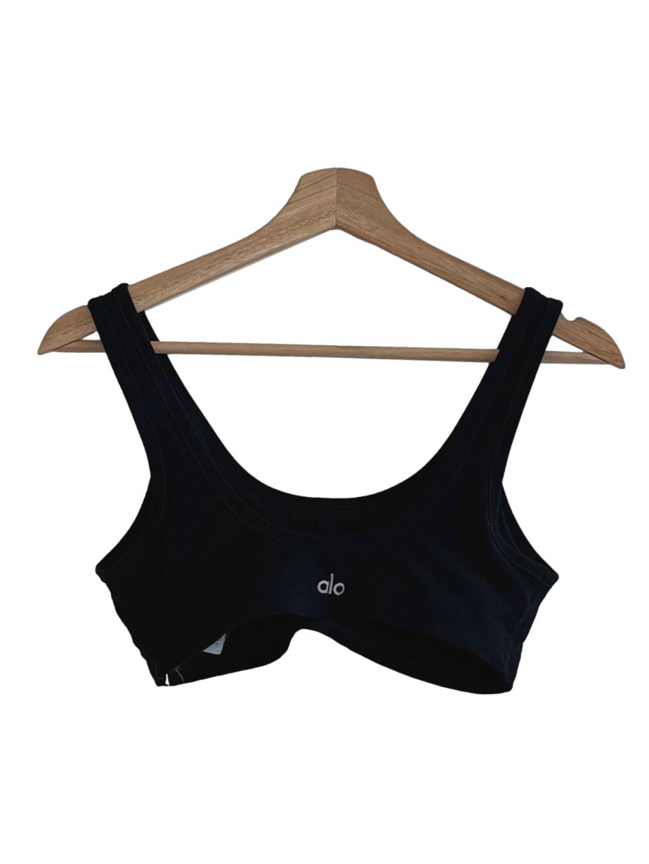 Black Scoop Neckline Sports Bra