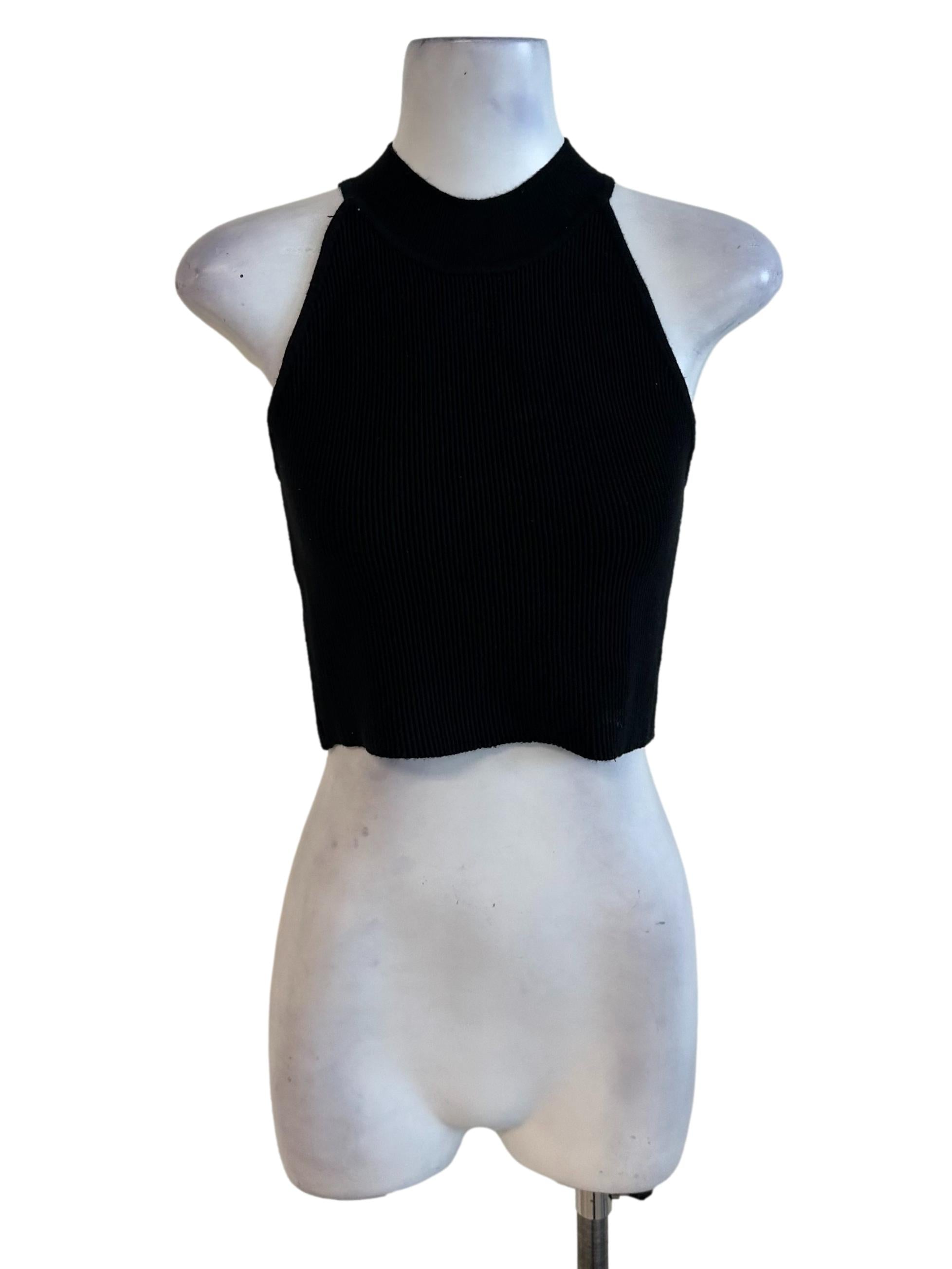 Raven Black Knit Halter Top
