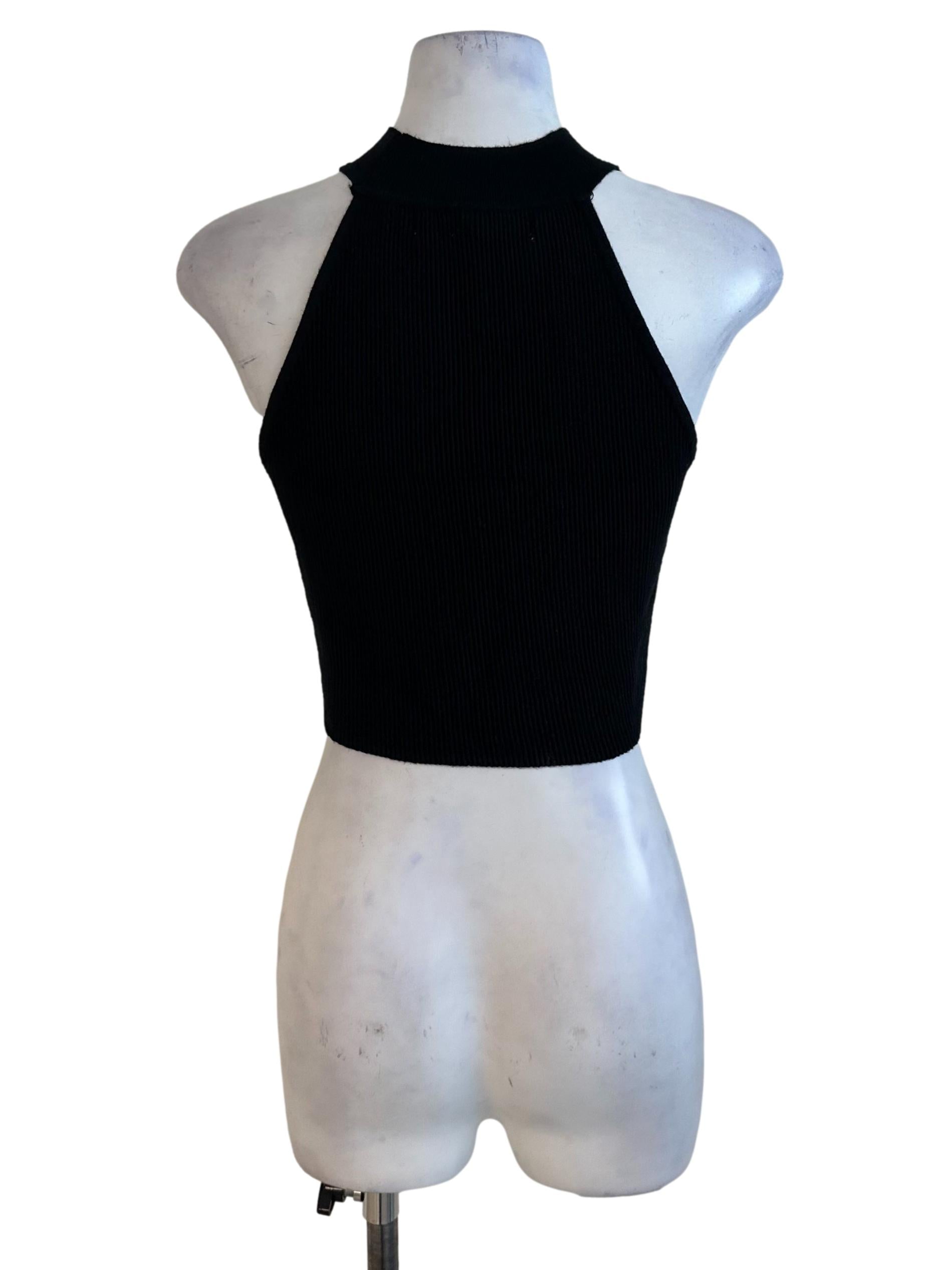 Raven Black Knit Halter Top