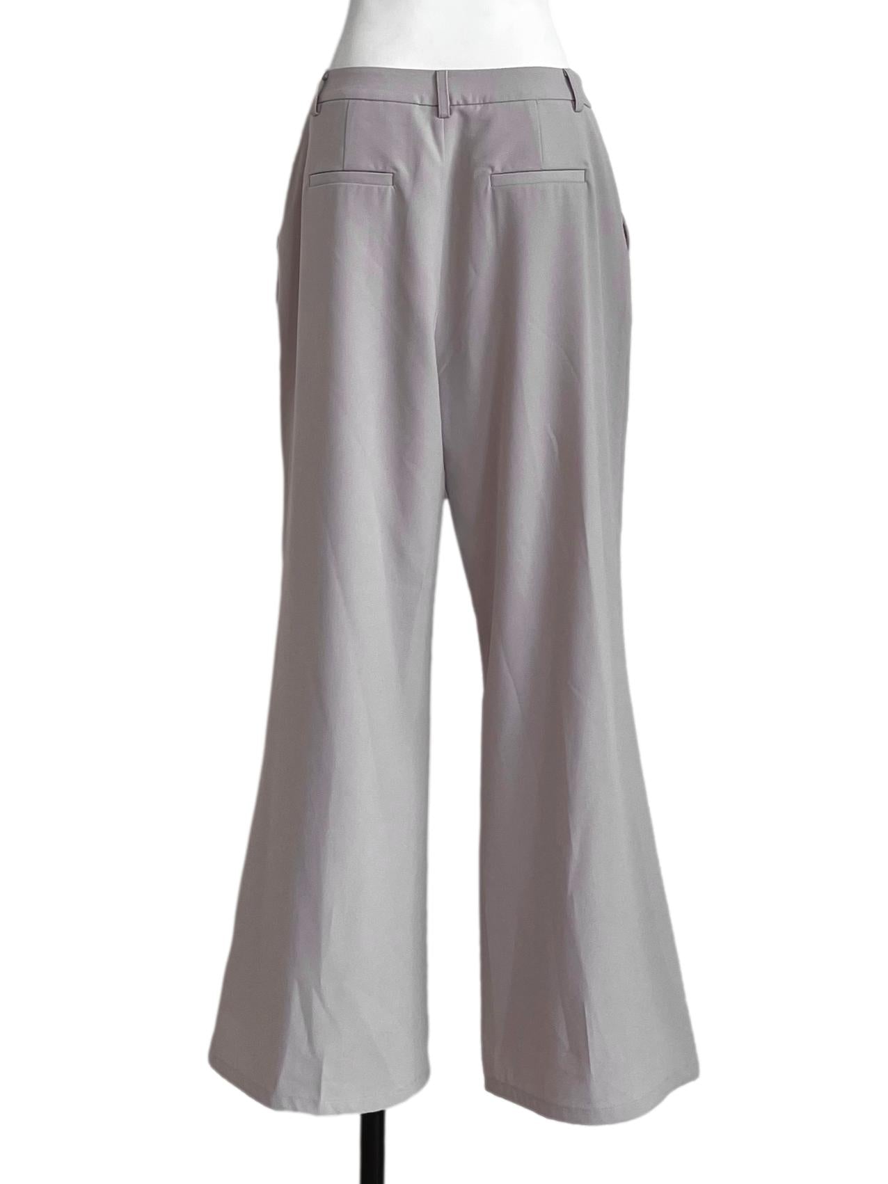Beige Brown Wide Leg Casual Pants LB