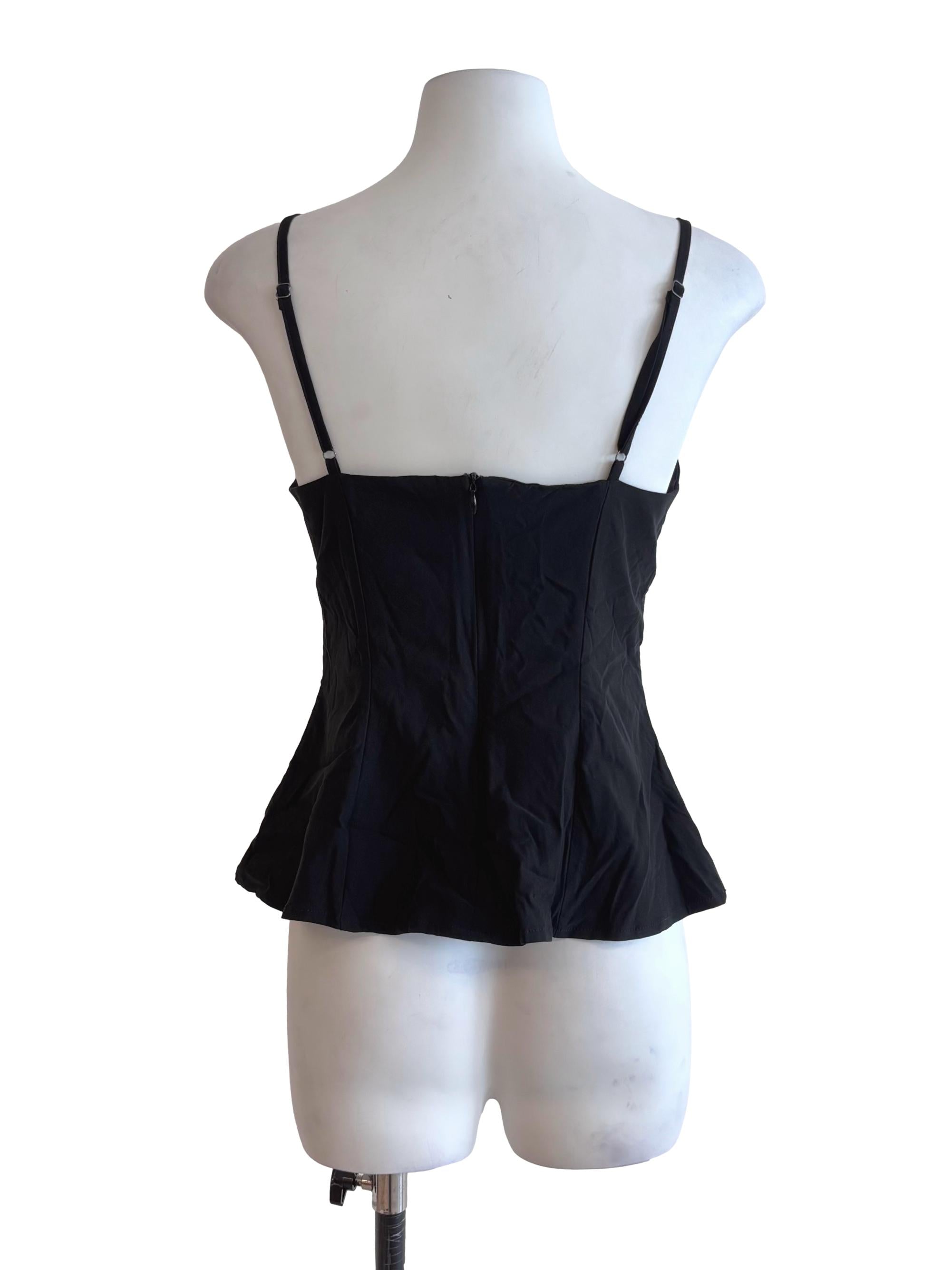 Oil Black Sweetheart Peplum Top TTR
