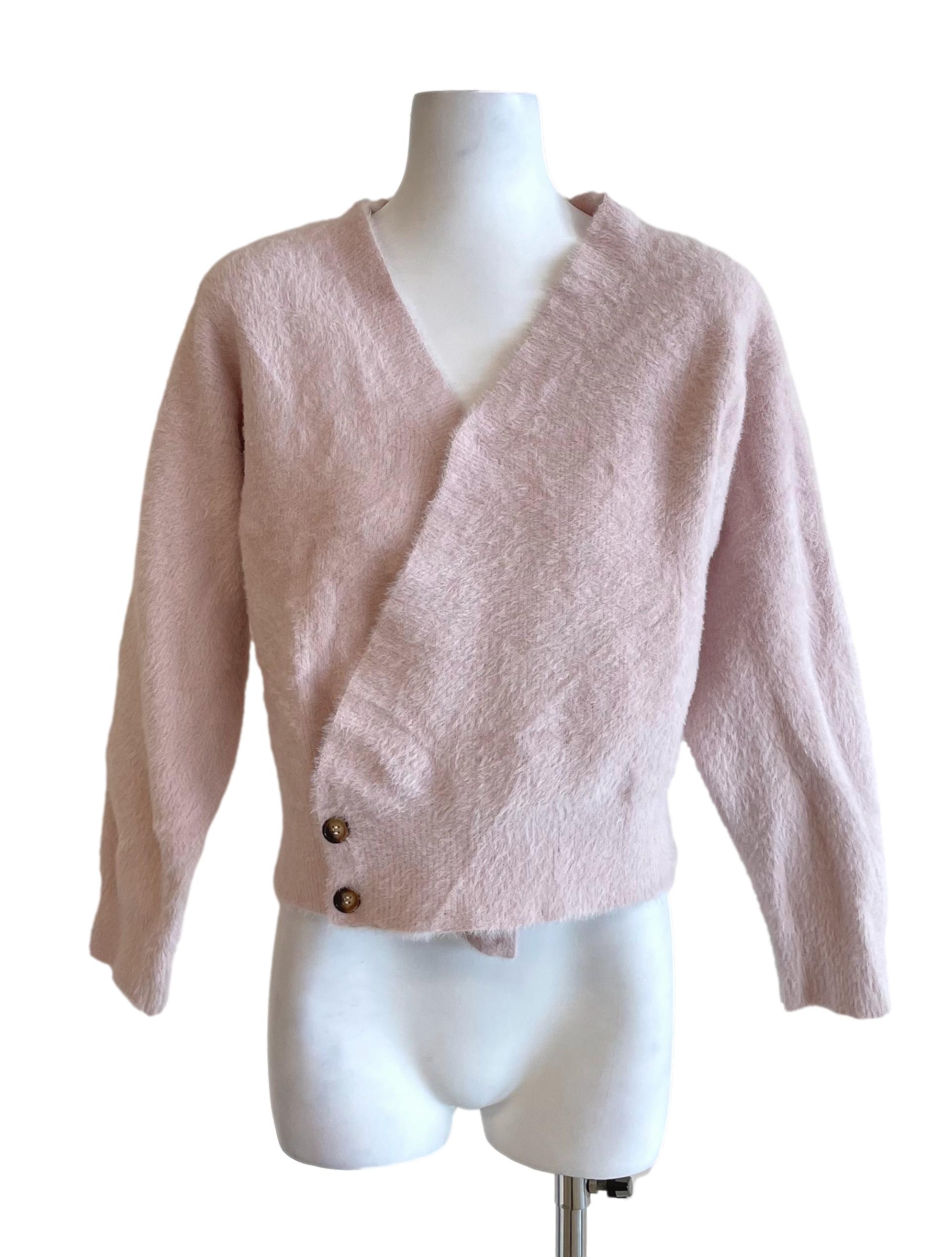 Milky Pink Fuzzy Cardigan TWL