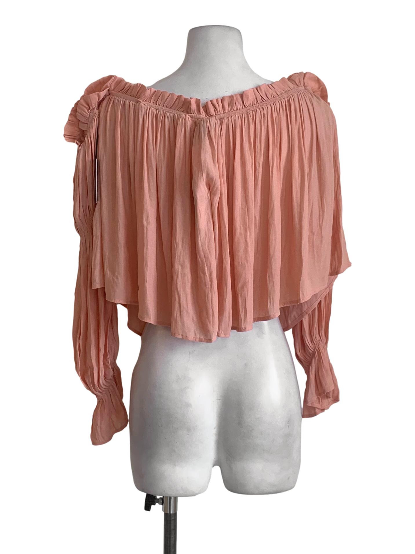 Peach Square Neckline Blouse