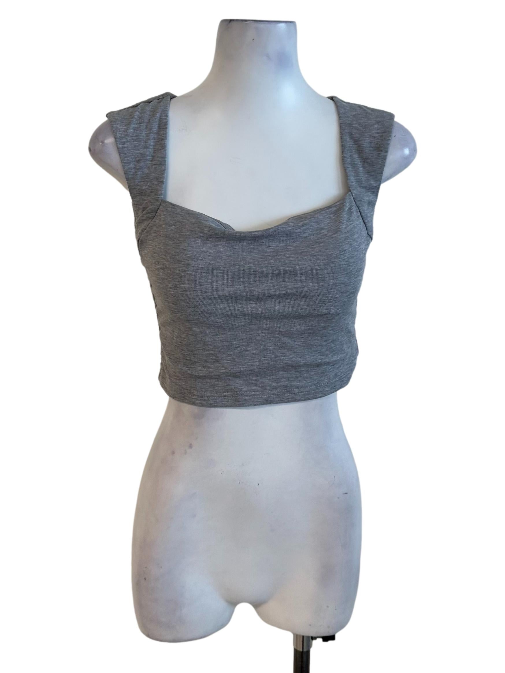 Dark Grey Fitted Casual Top