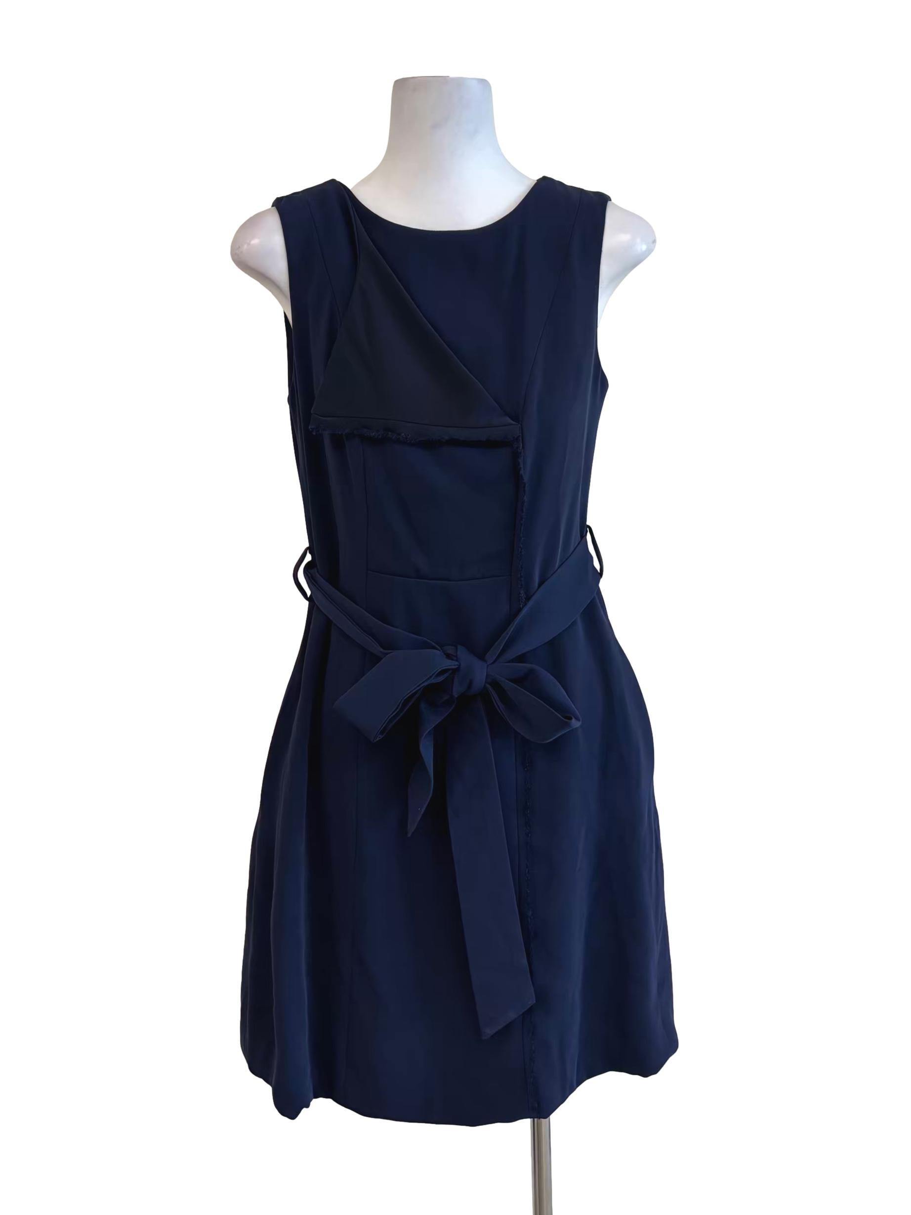 Navy Blue Sleeveless Pencil Dress
