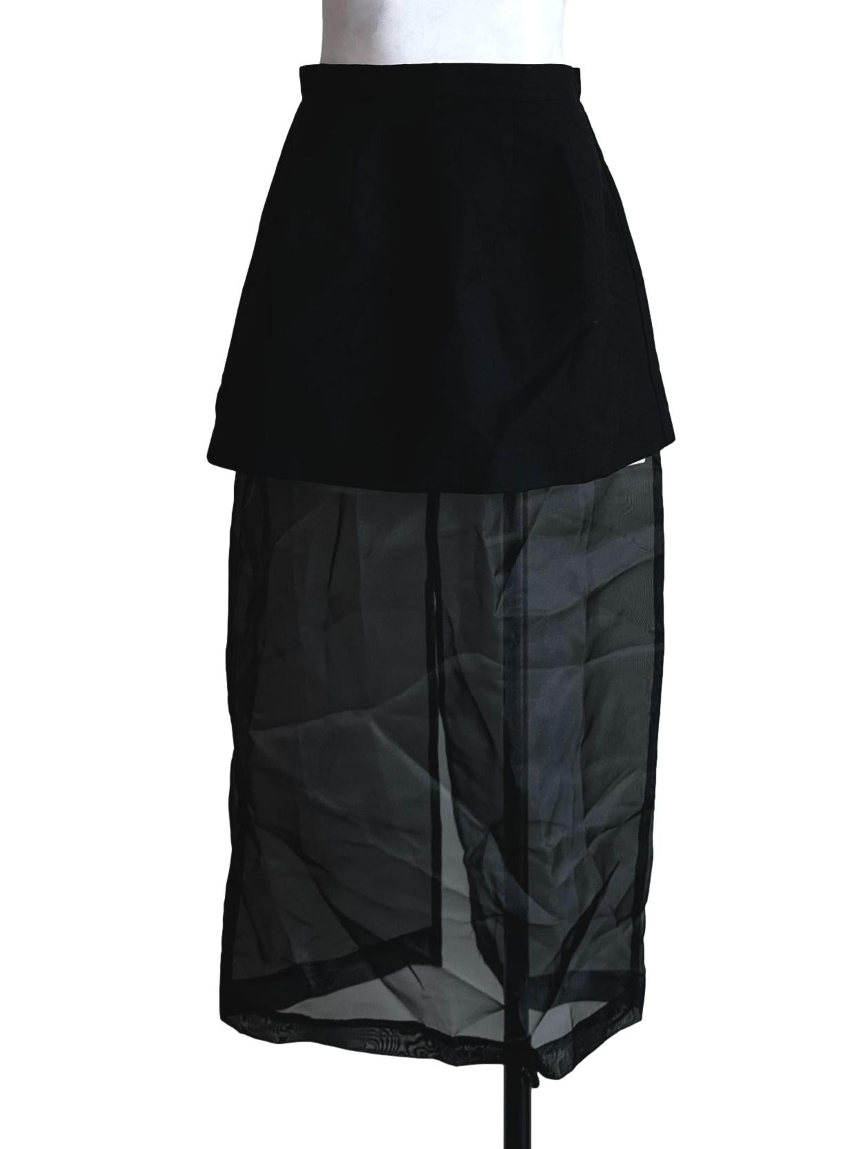 Black Sheer Panel Skirts