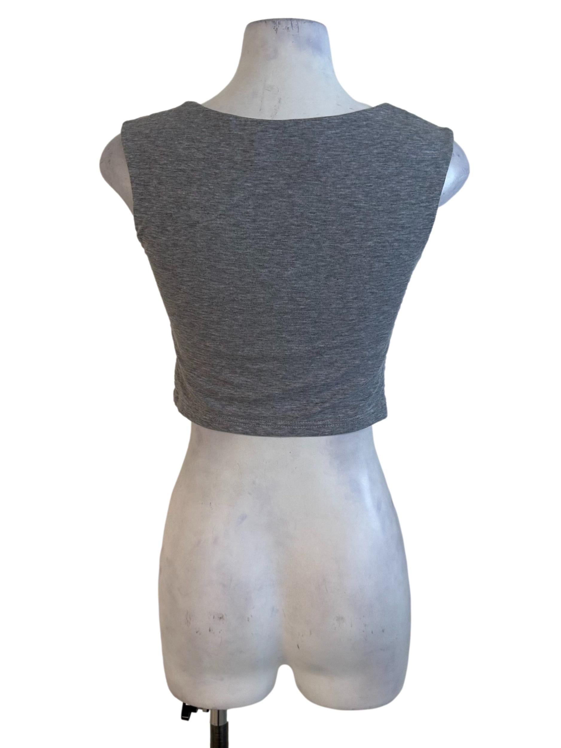 Dark Grey Fitted Casual Top
