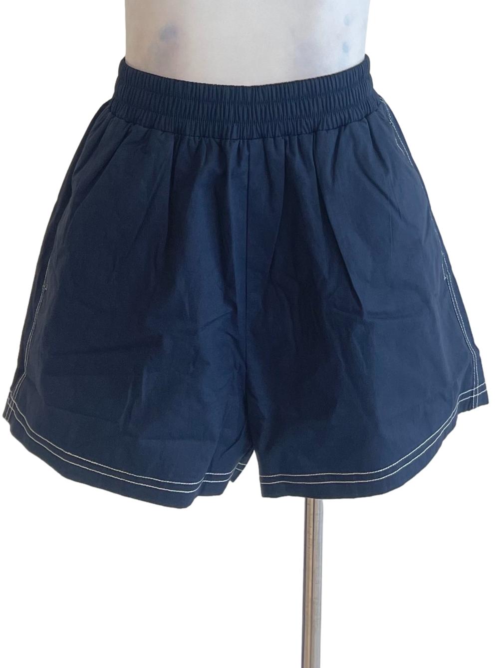 Navy Blue White Outline Shorts