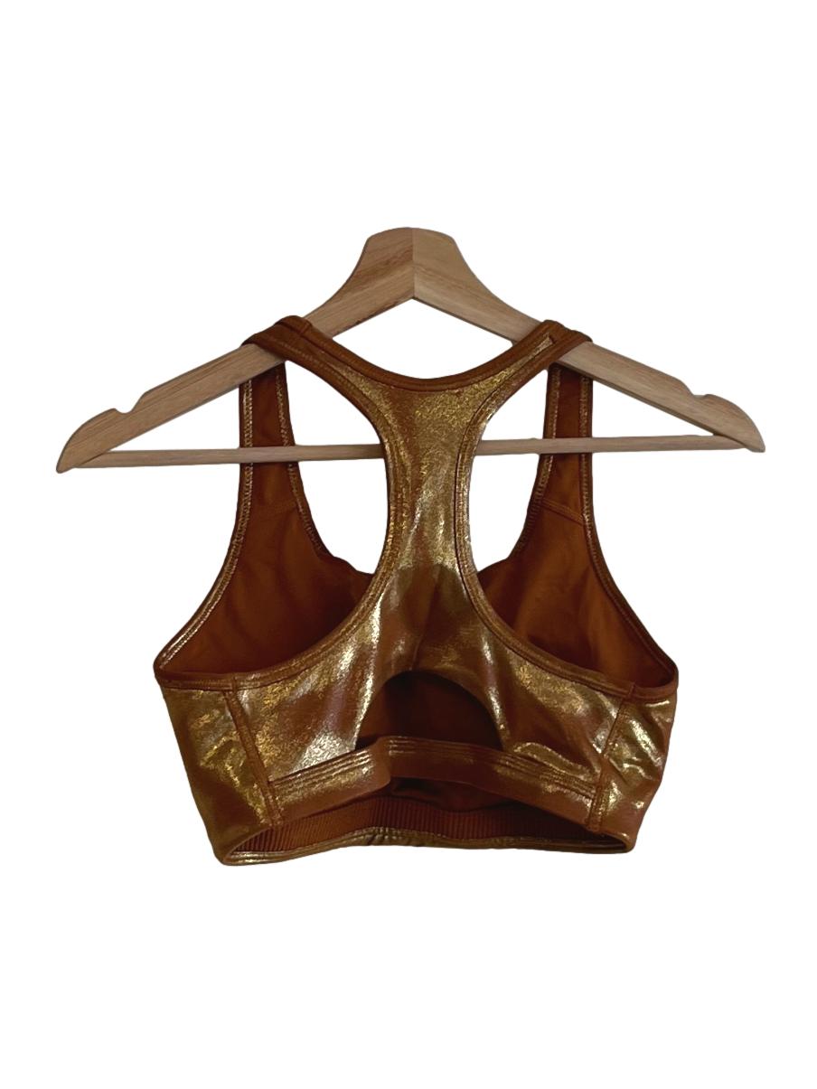 Orange Scoop Neckline Sports Bra