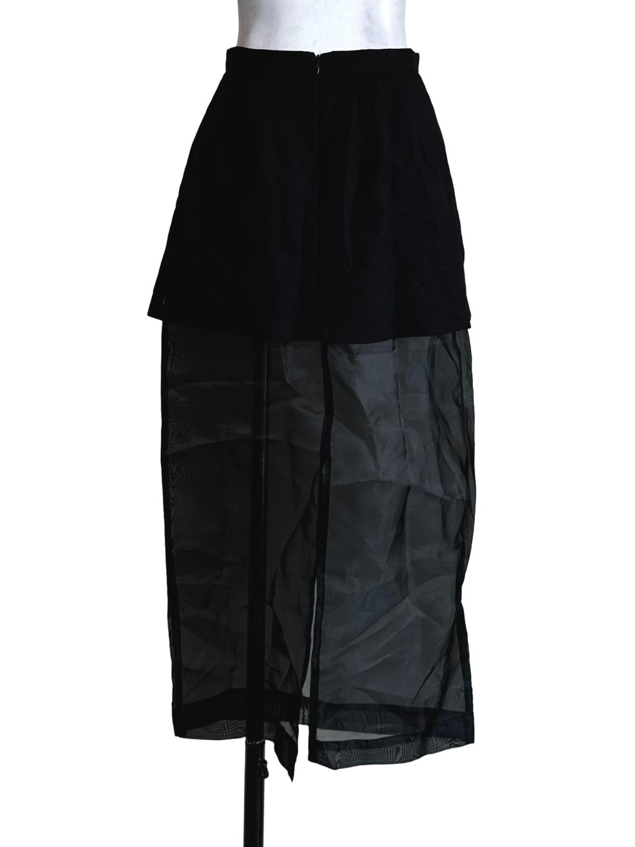 Black Sheer Panel Skirts