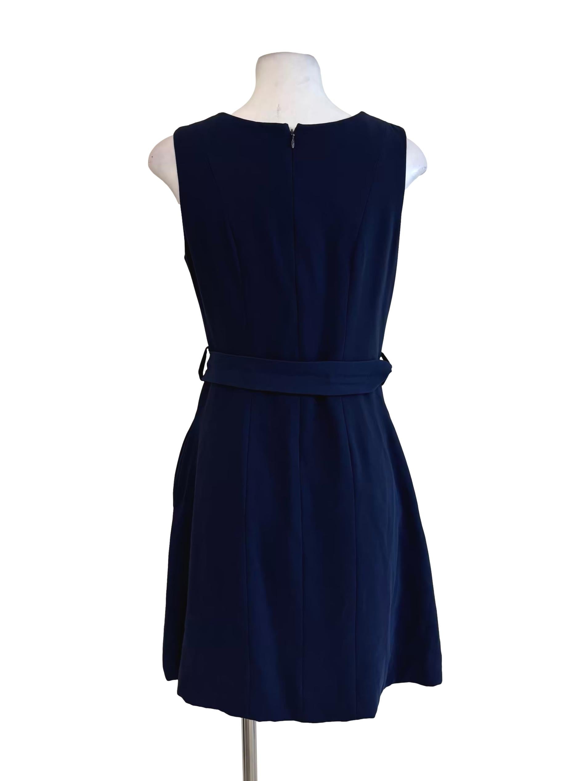 Navy Blue Sleeveless Pencil Dress