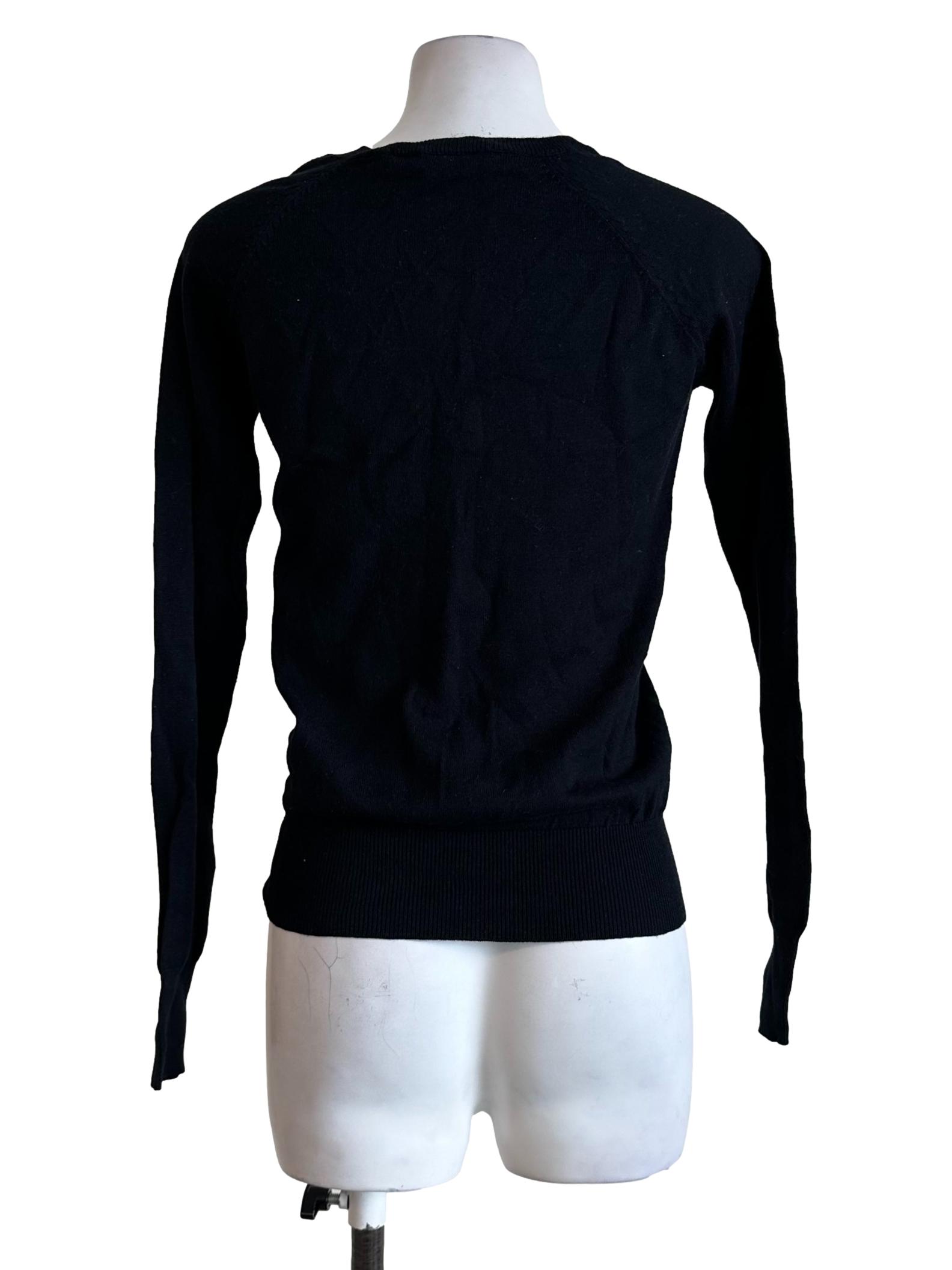 Black V Neckline Long Sleeves Top