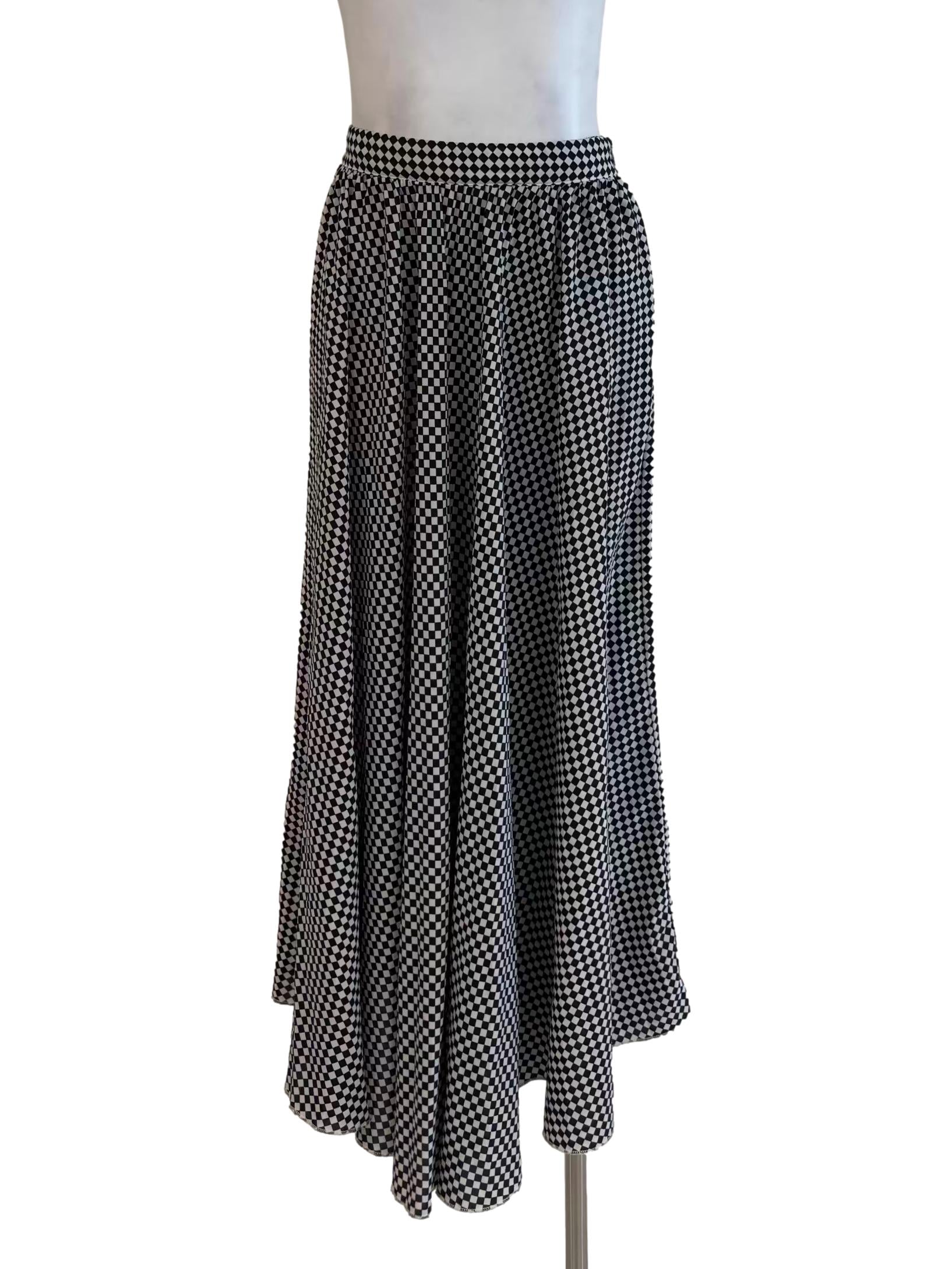 Black And White Checkered Skirt