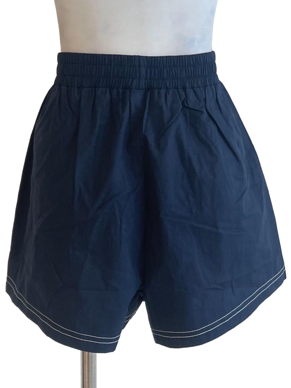 Navy Blue White Outline Shorts