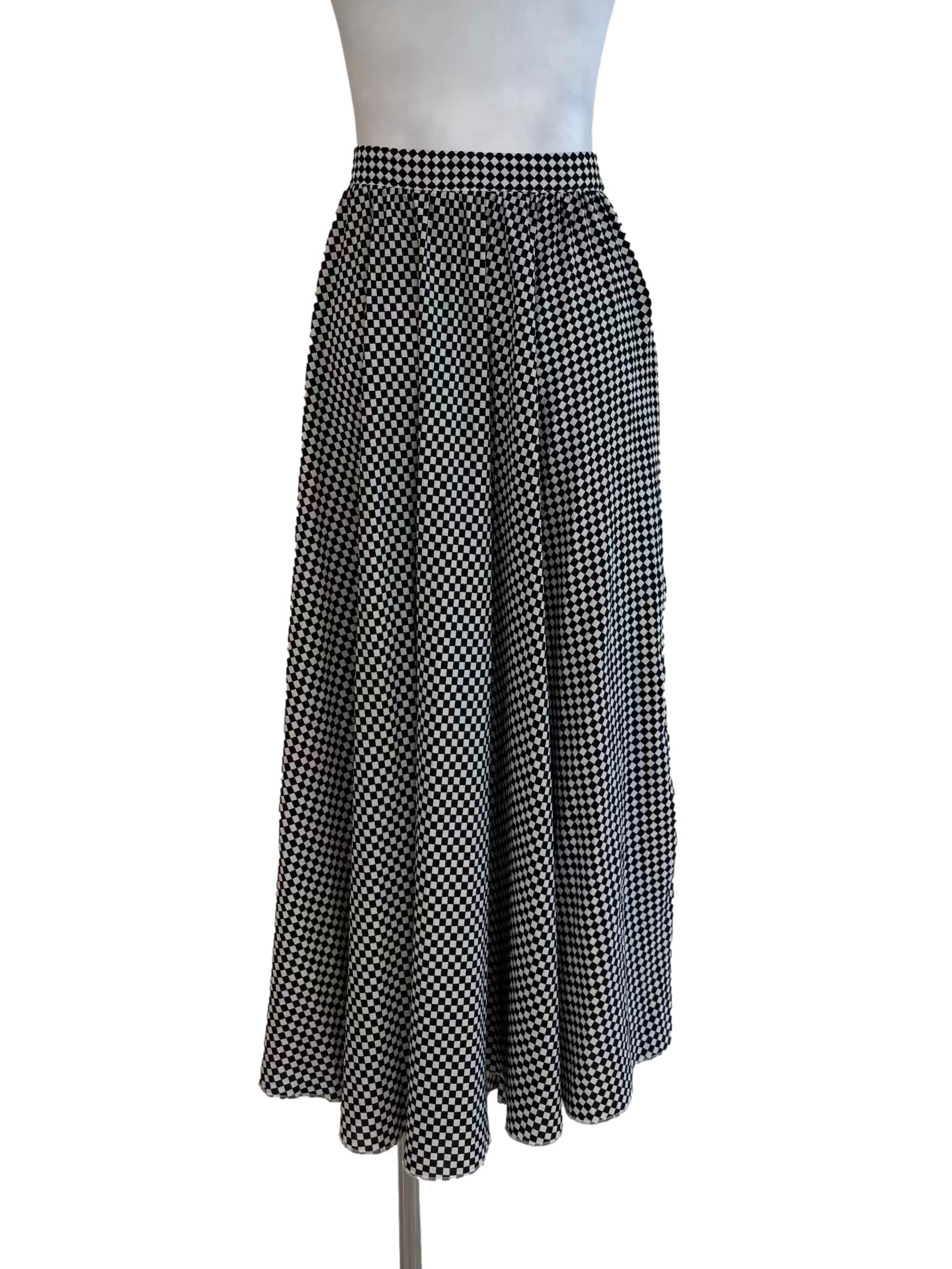 Black And White Checkered Skirt