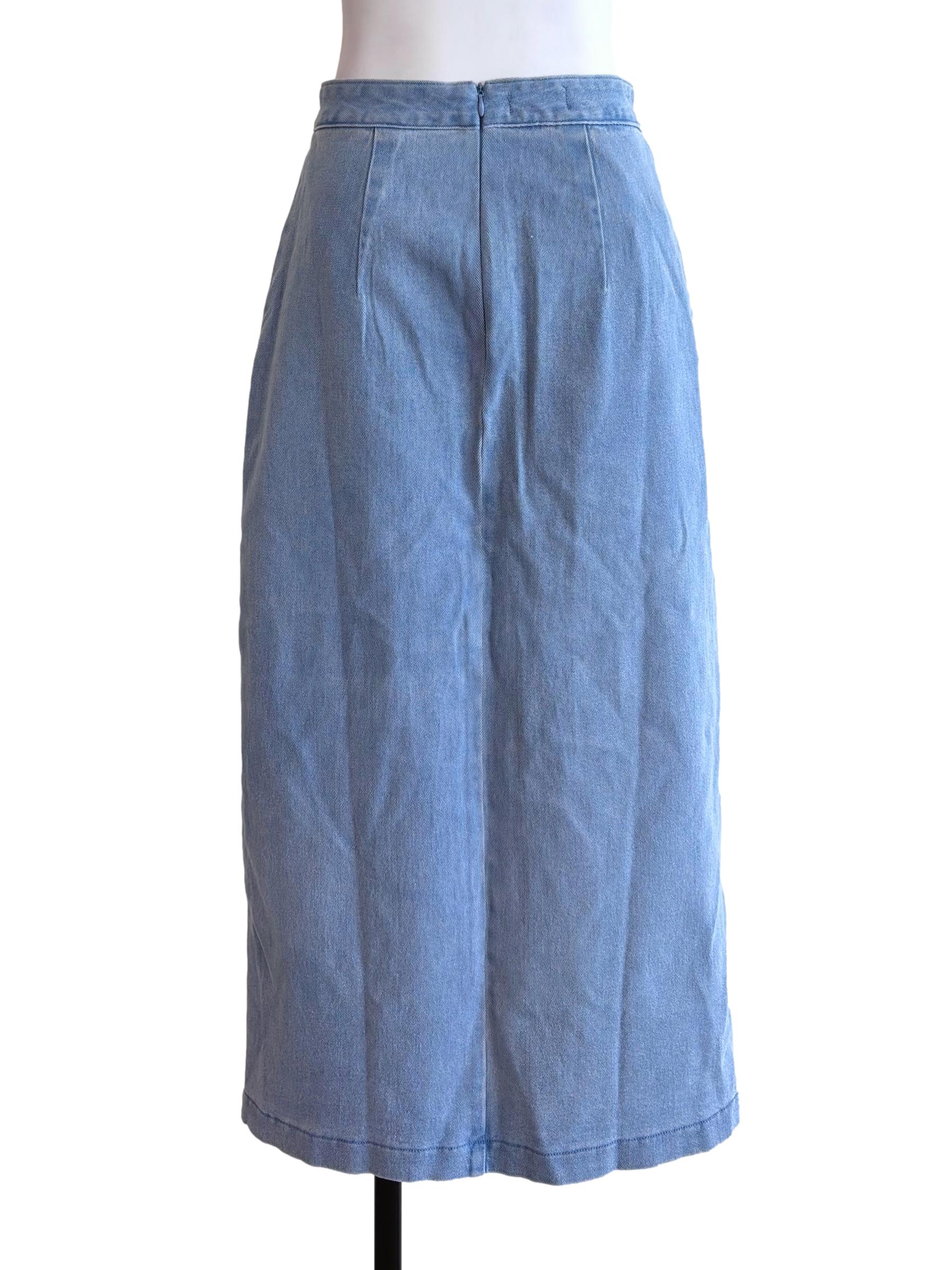 Light Wash Blue Denim Skirt